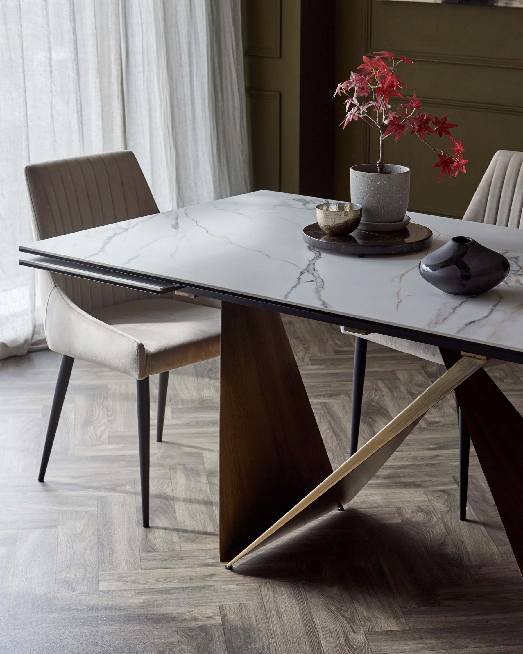 Calenzano Natural Ceramic Extending 8 to 10 Seater Dining Table