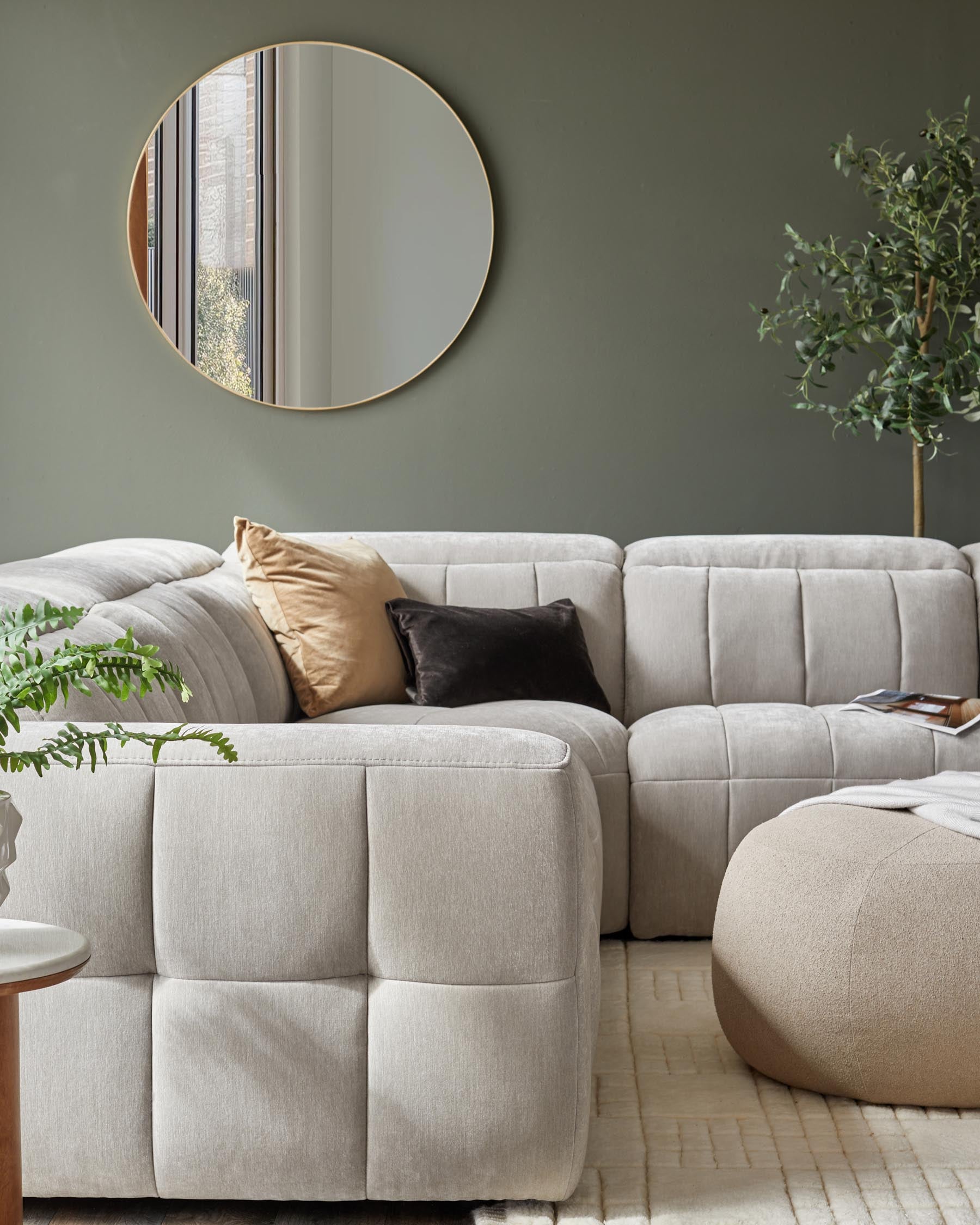 Skye light grey fabric large corner recliner sofa