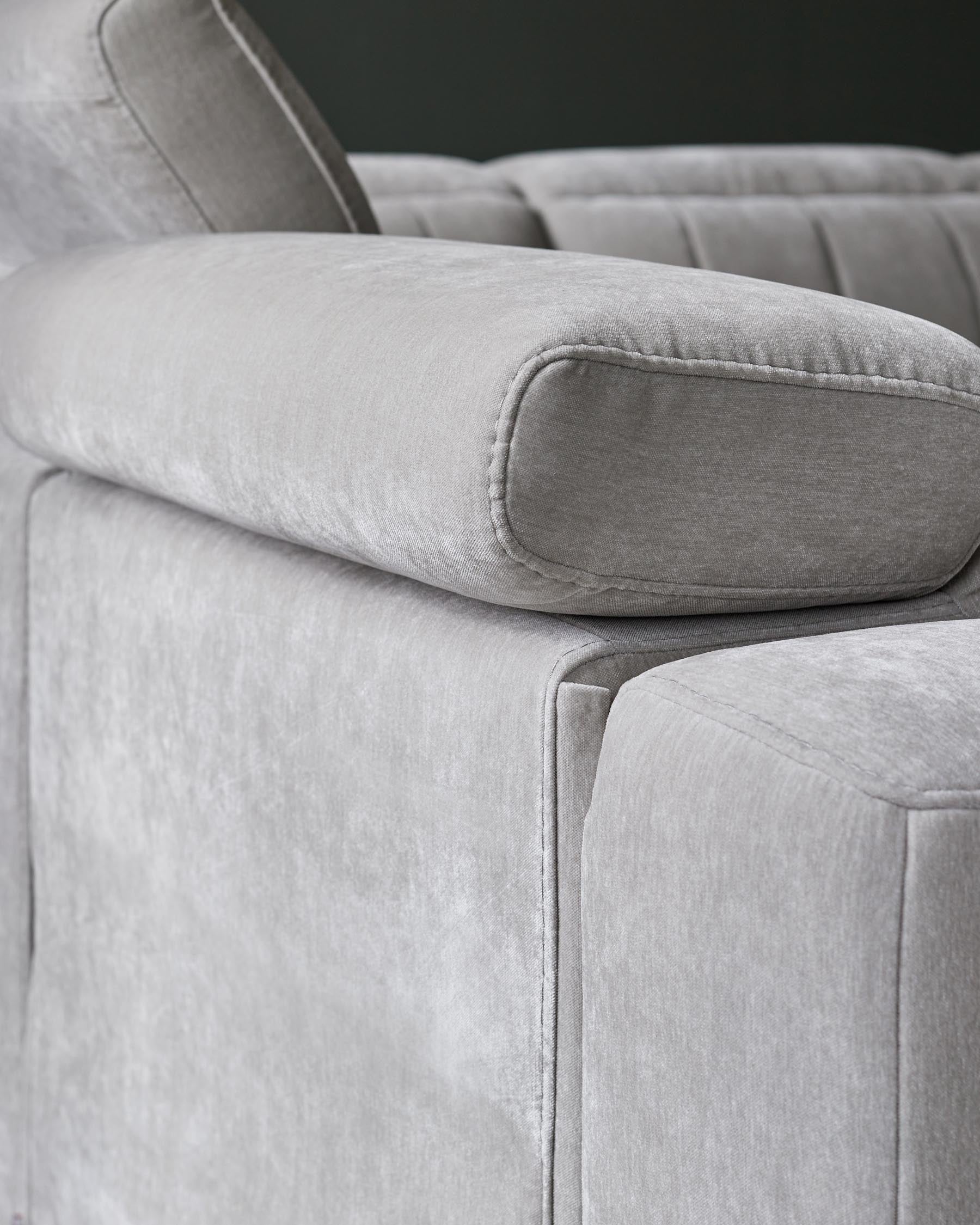 Skye light grey fabric large corner recliner sofa