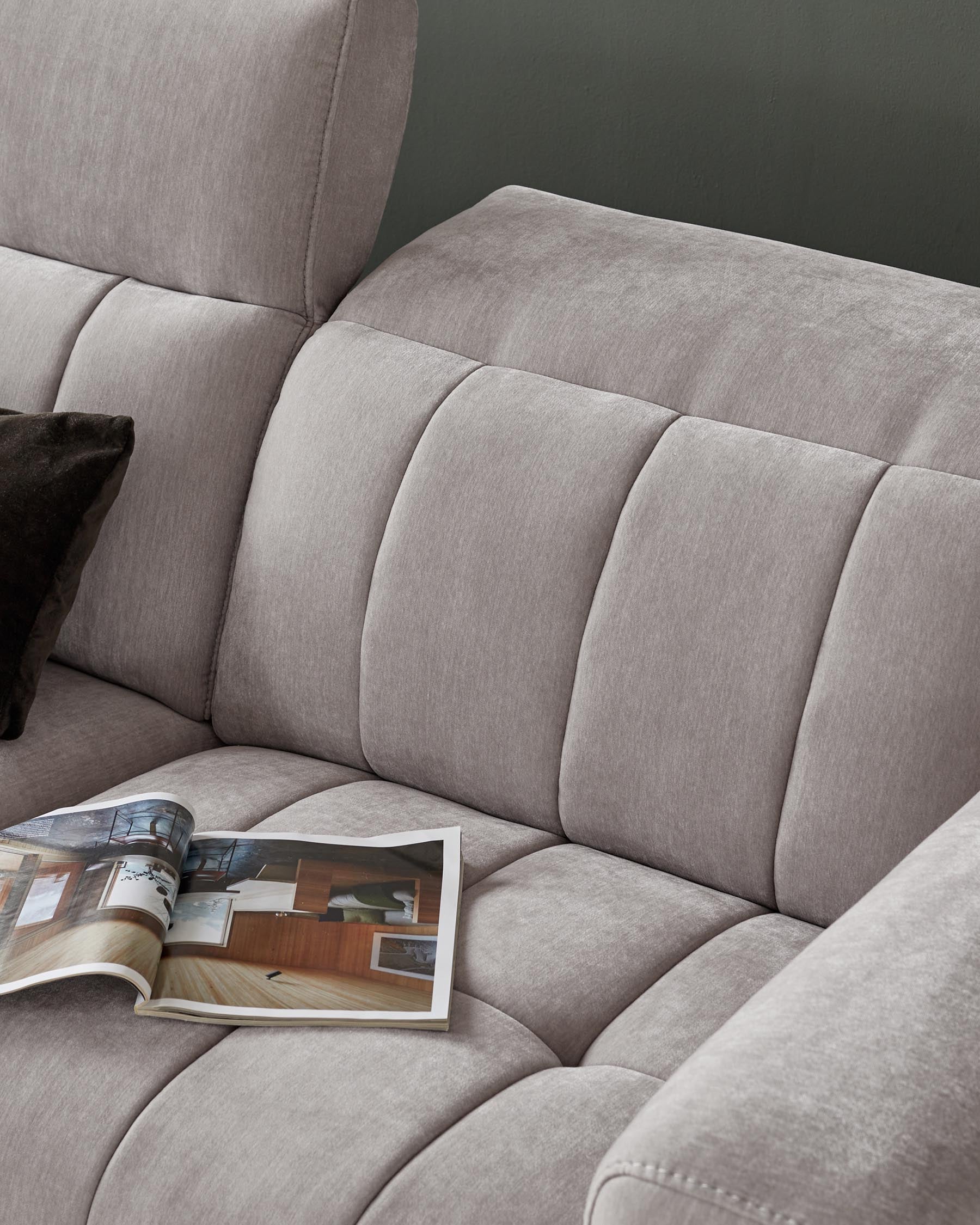 Skye light grey fabric large corner recliner sofa