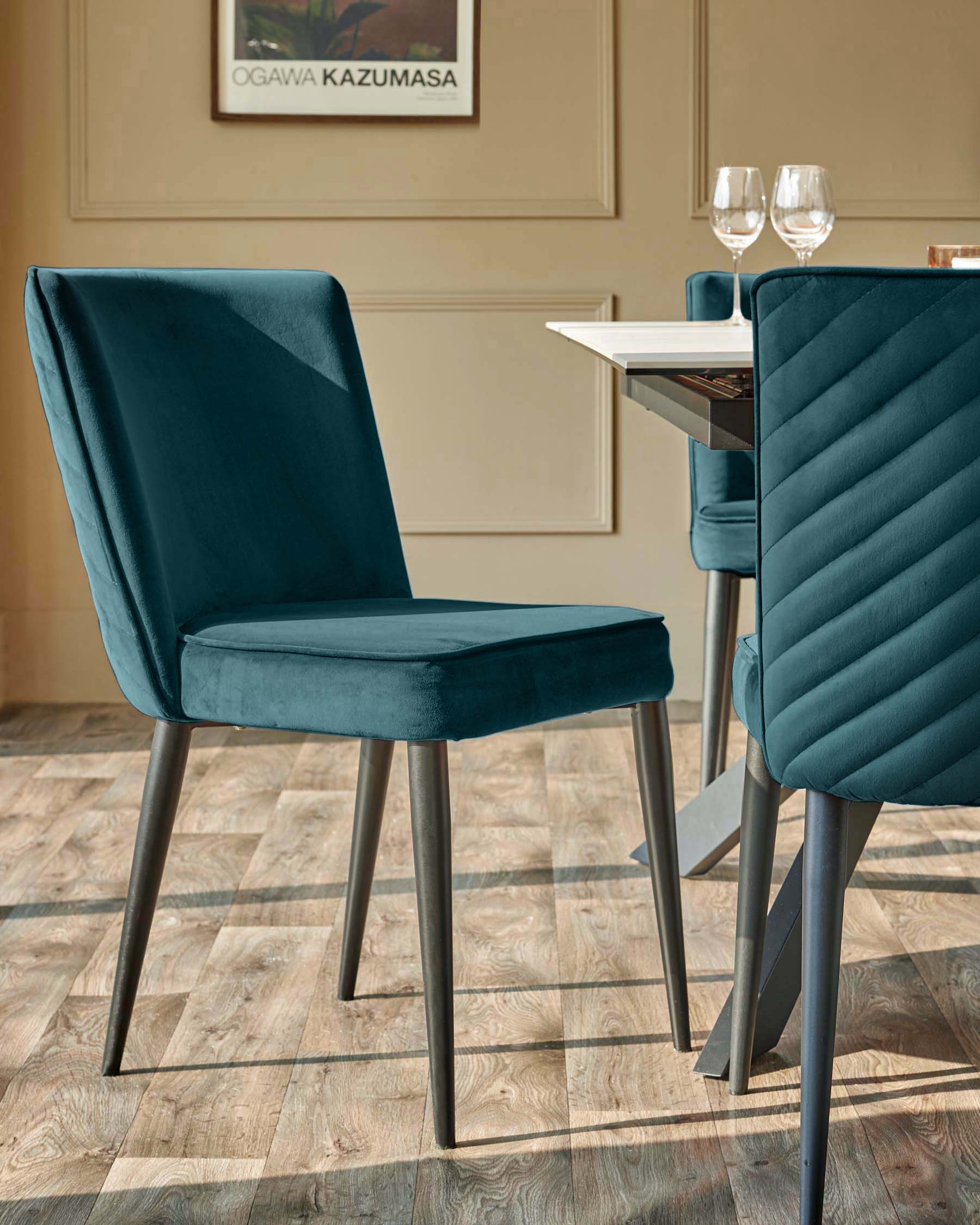 Serena Dark Teal Velvet Dining Chair