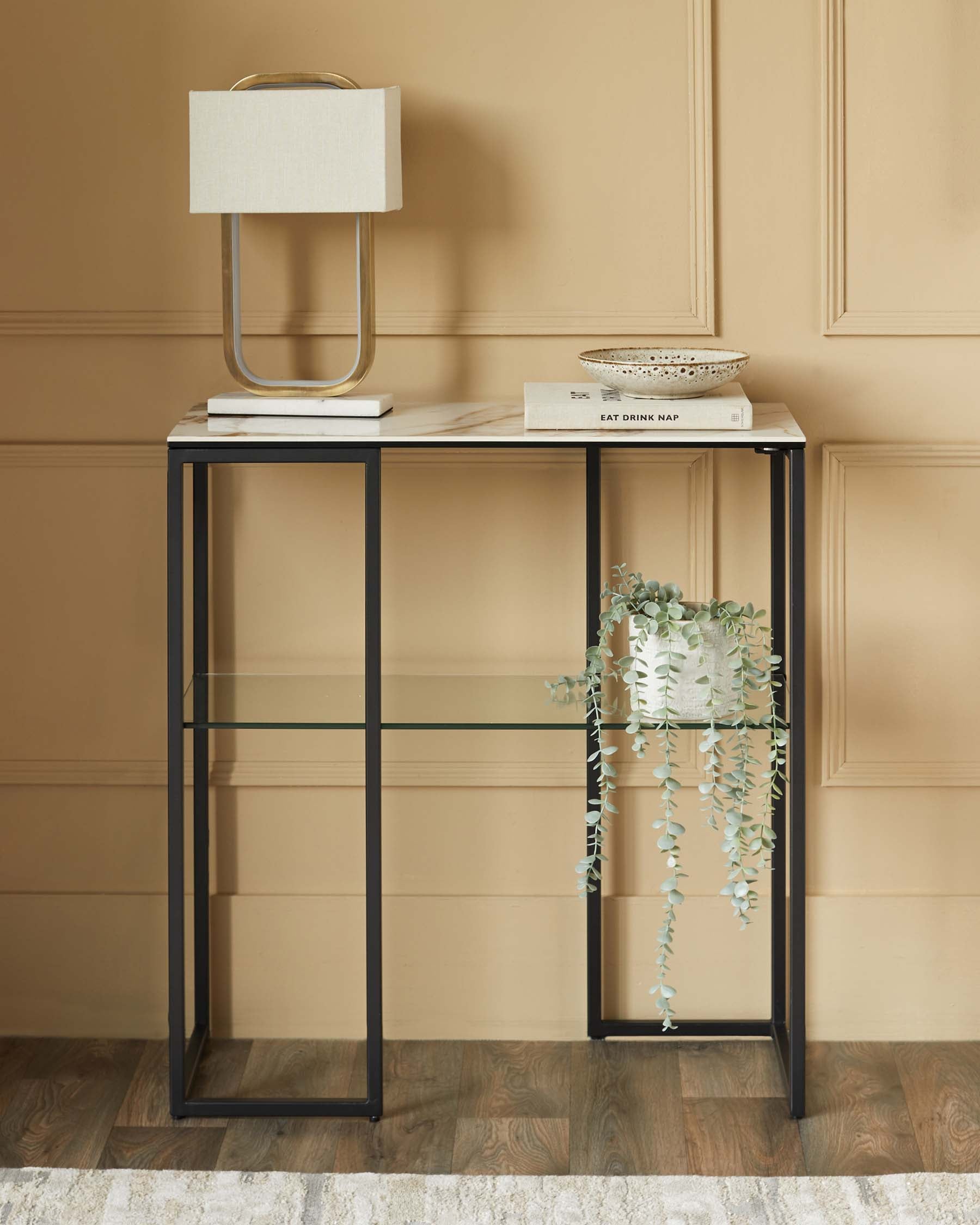 Georgia natural ceramic small console table