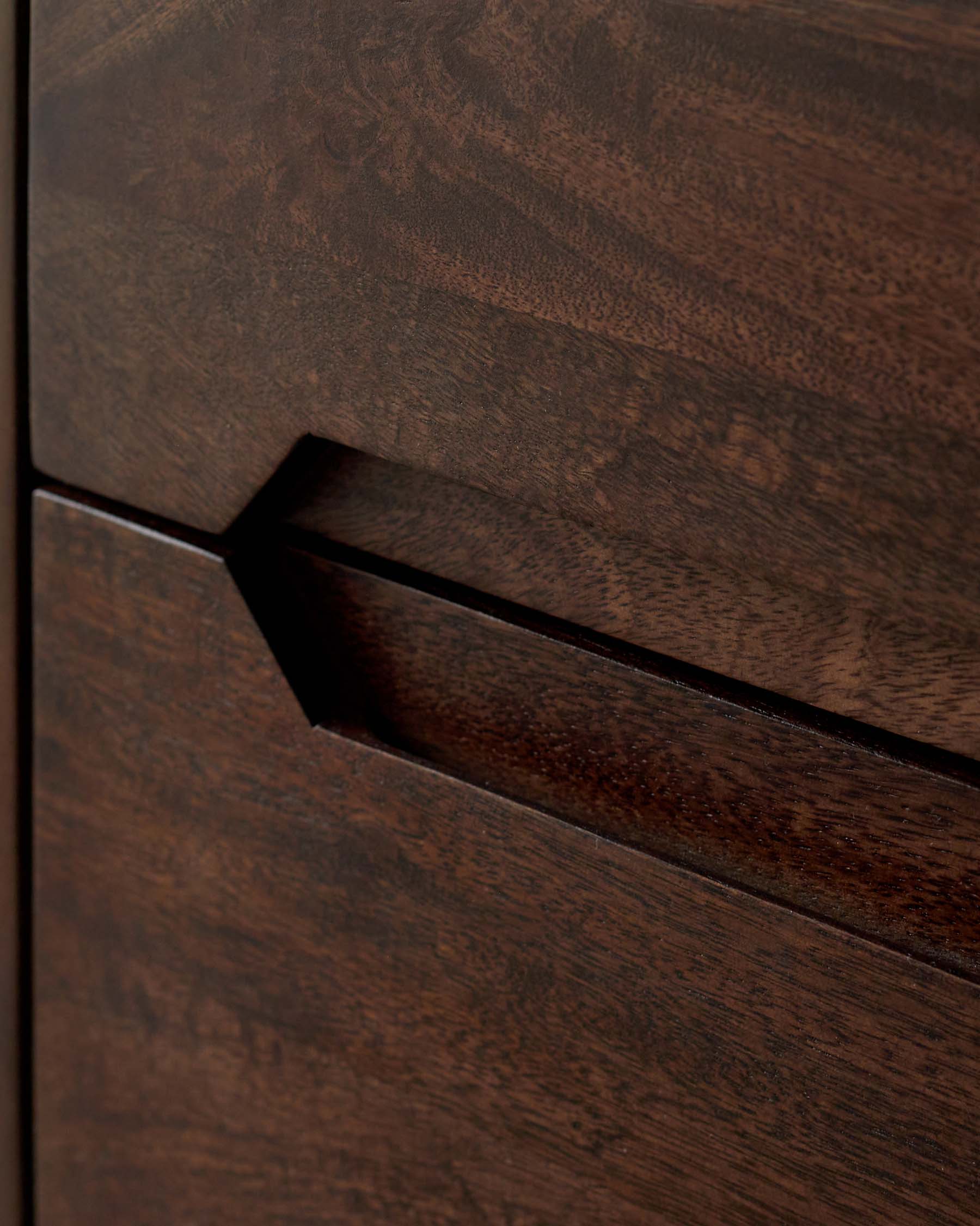 Bryce dark mango wood 2 drawer bedside table