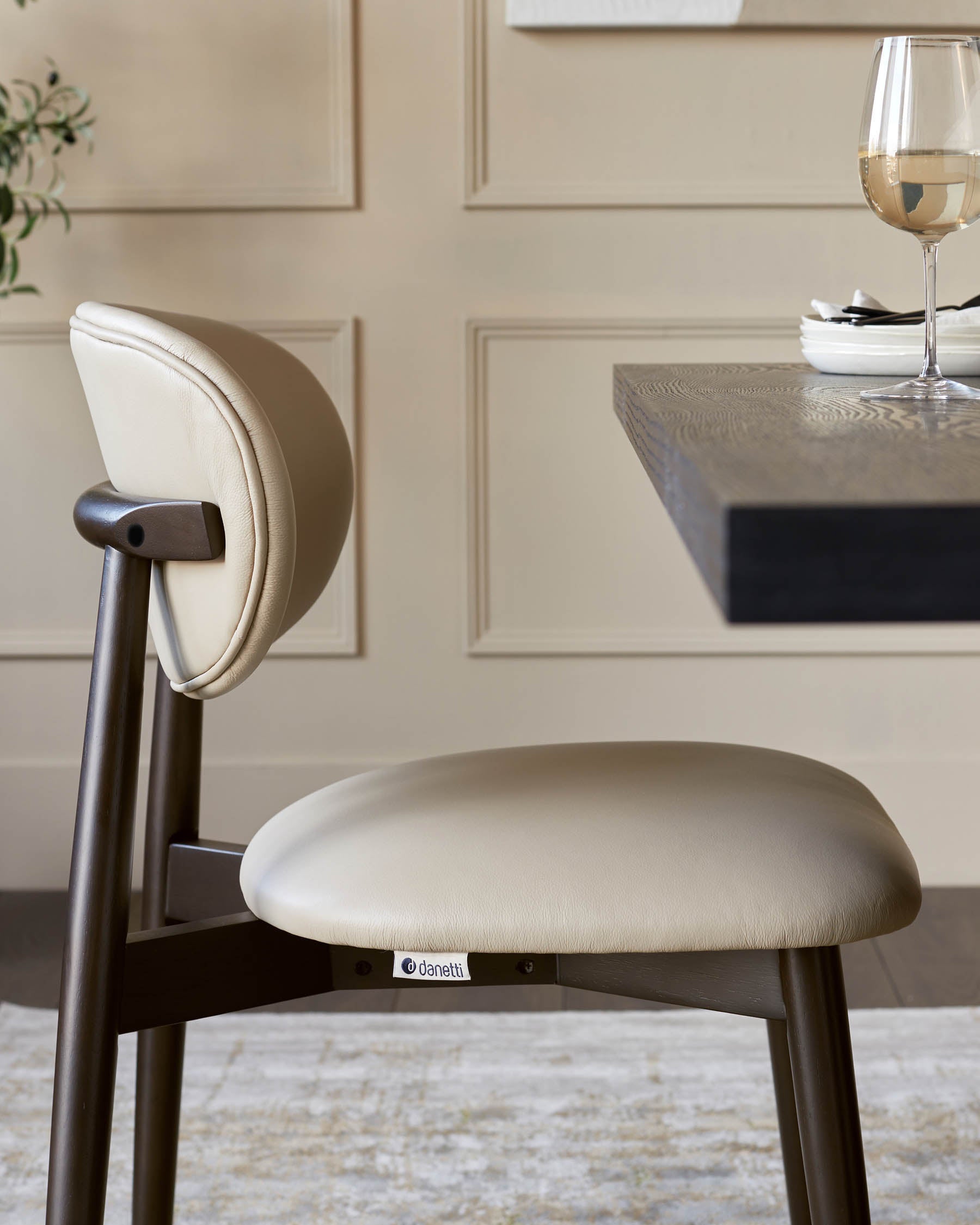Ryann natural leather dining chair
