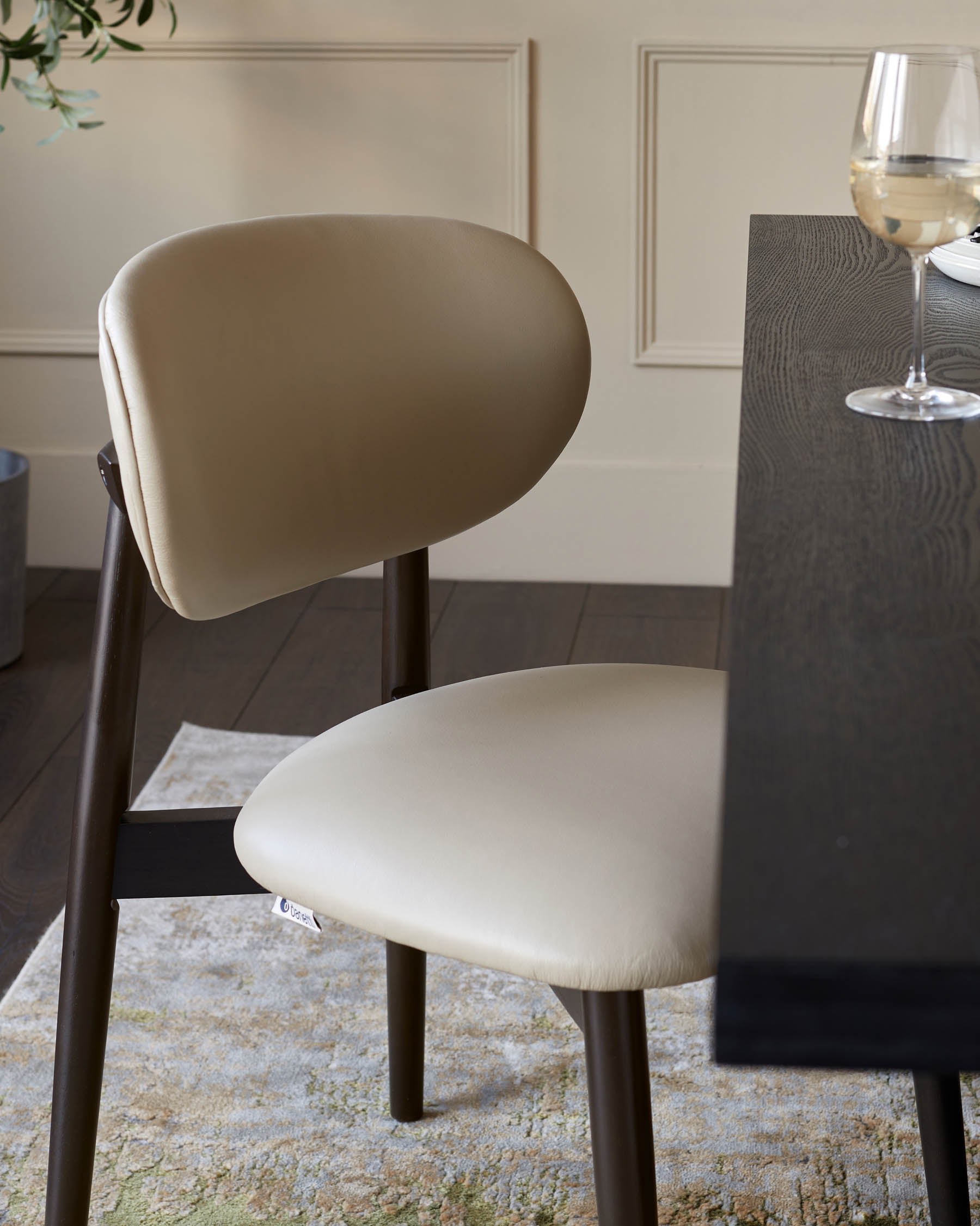 Ryann natural leather dining chair