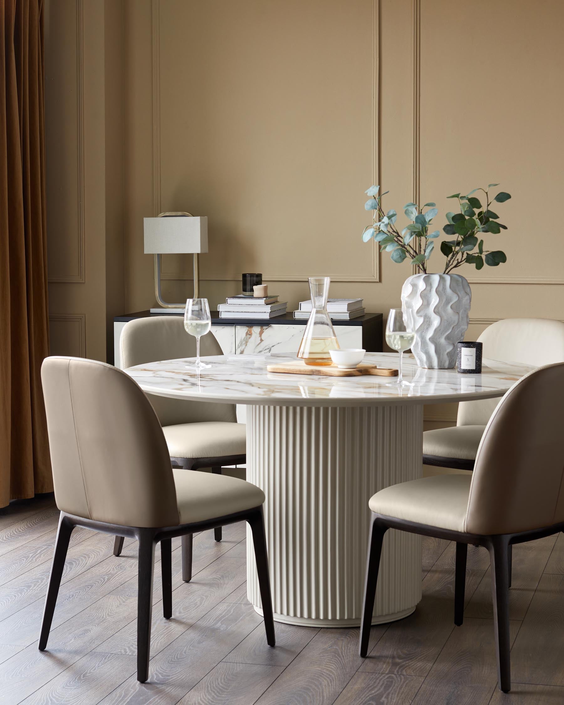 Emerson natural and mocha leather dining chair