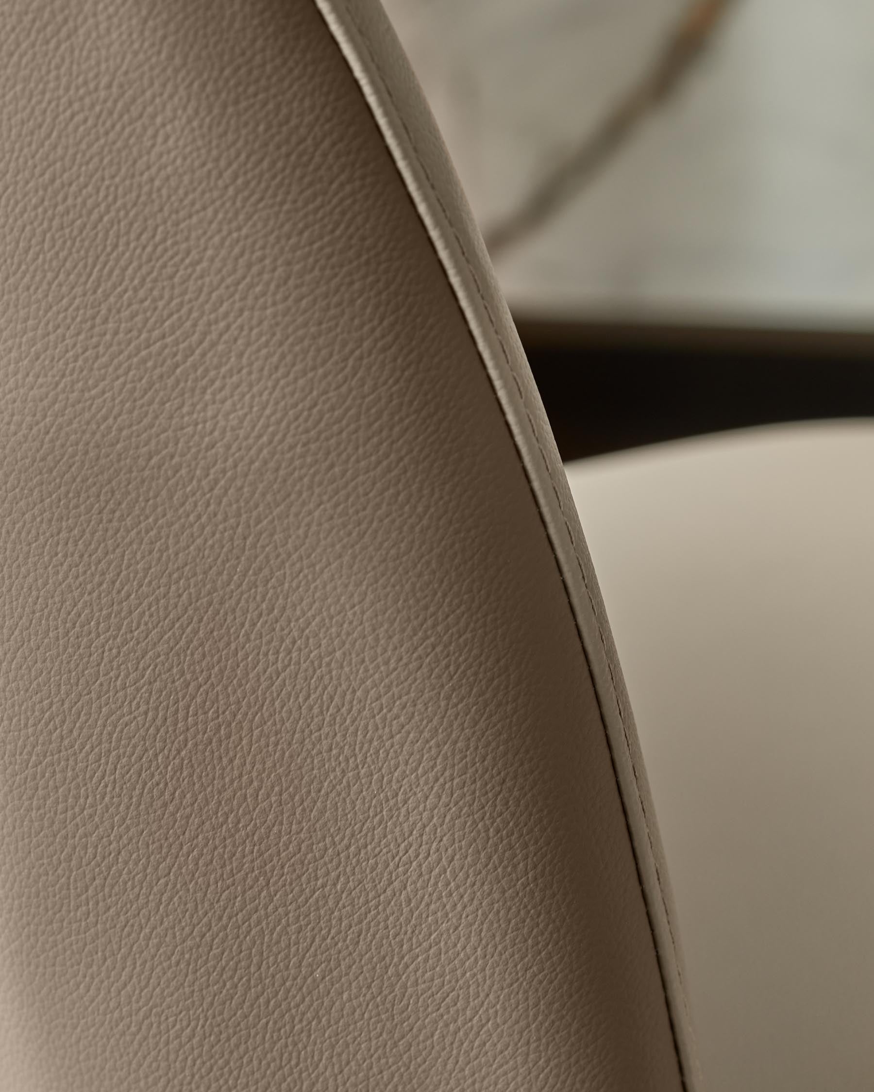 Emerson natural and mocha leather dining chair