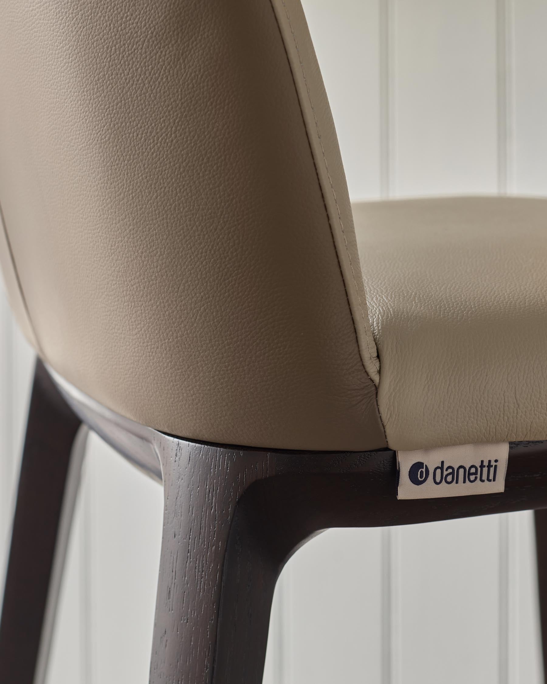 Emerson natural and mocha leather bar stool