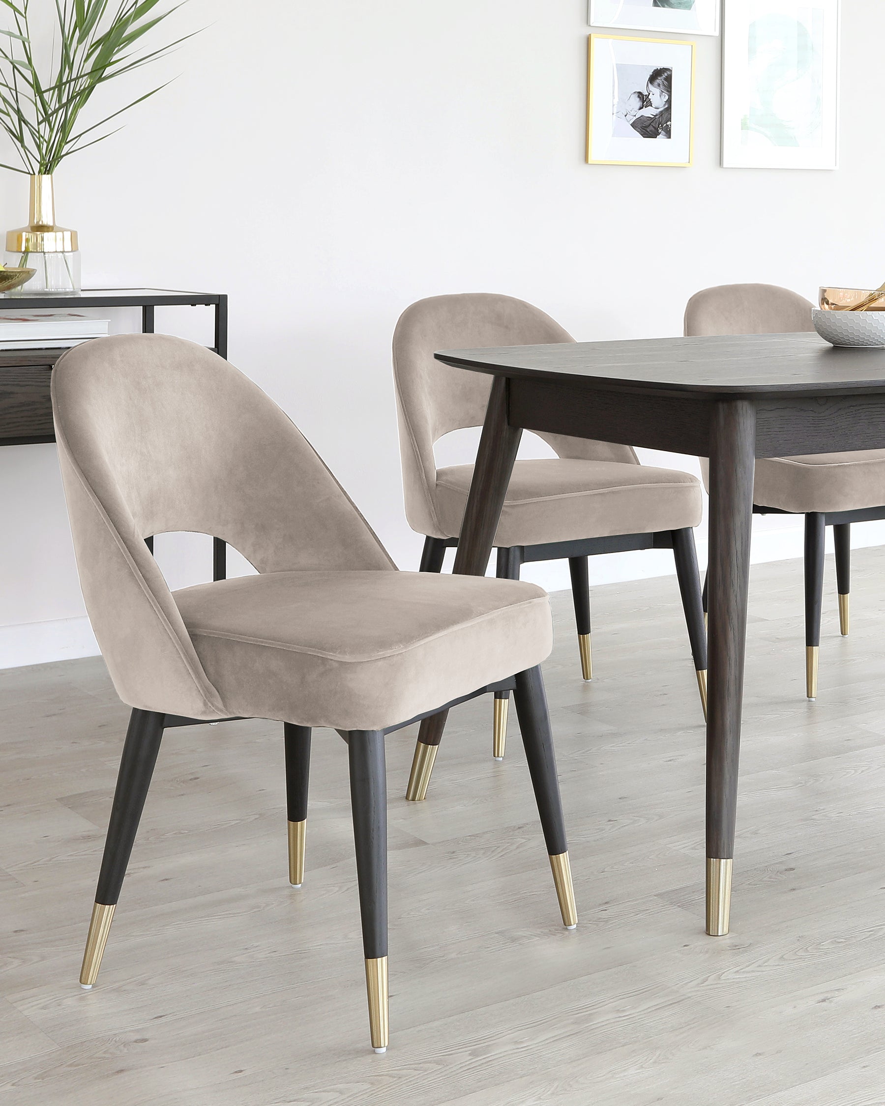 Clover 6 to 8 seater table and 6 Clover champagne dining chairs set