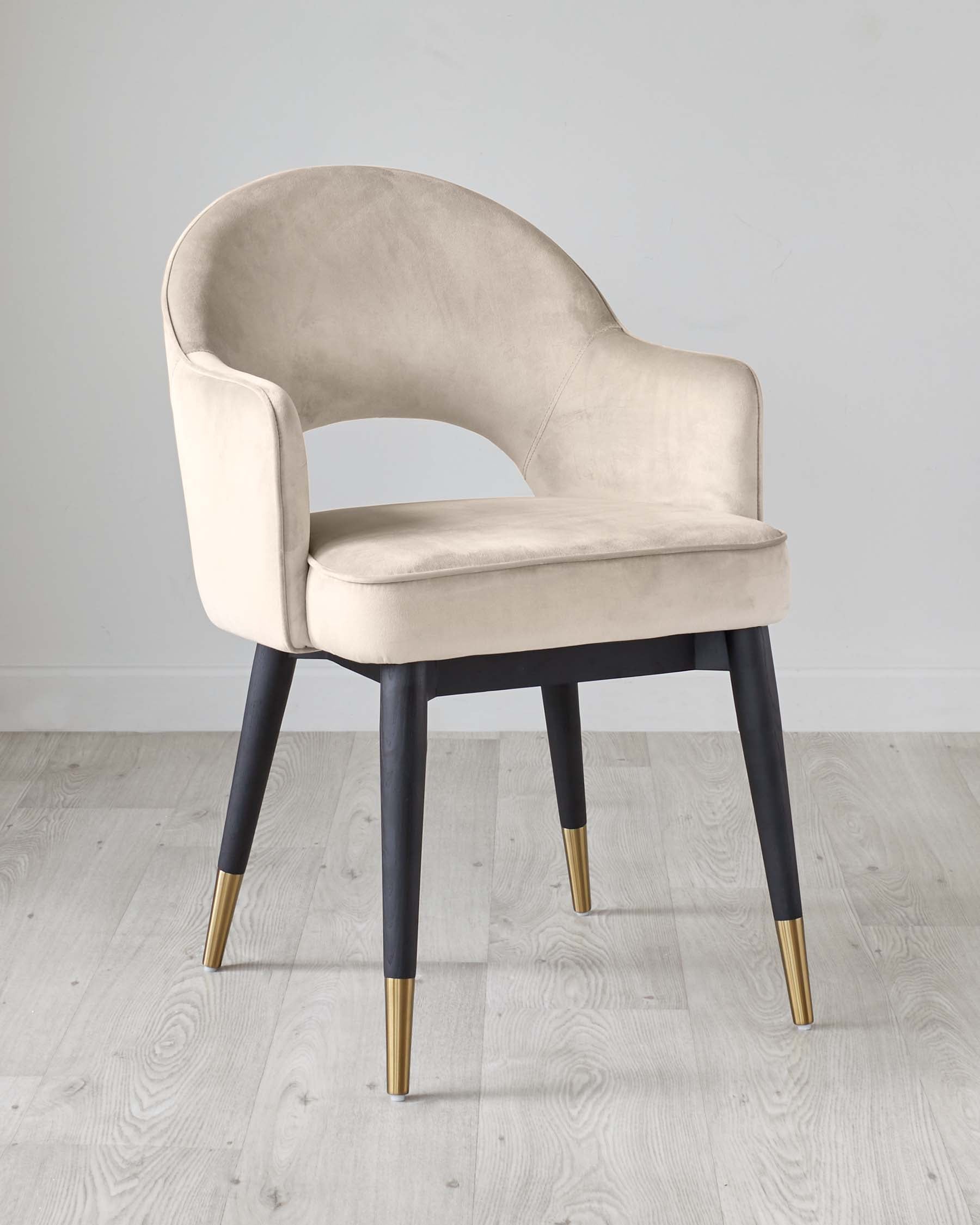 Clover 6 to 8 seater table and 6 Clover champagne dining armchairs set