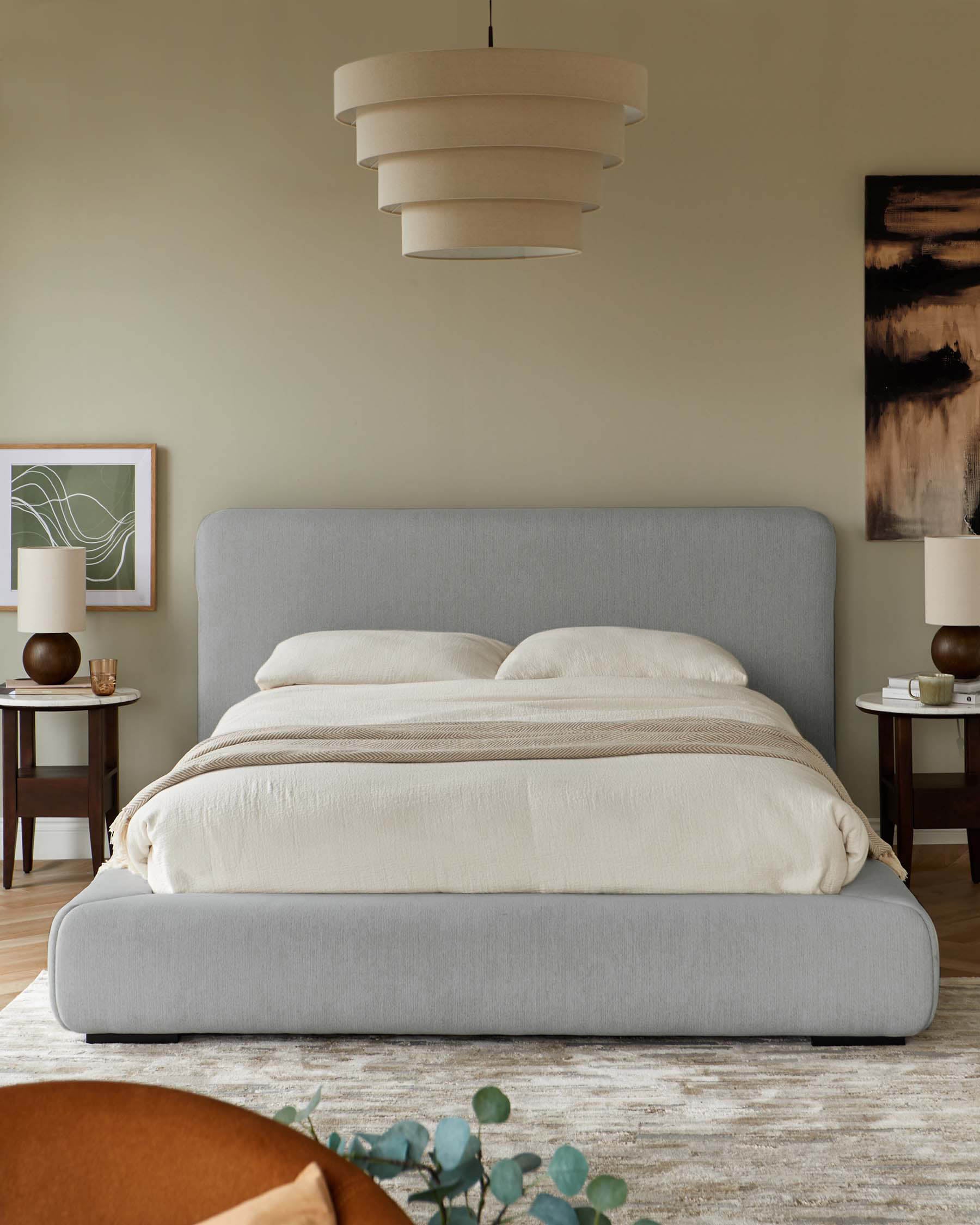 Taylor grey fabric double ottoman storage bed