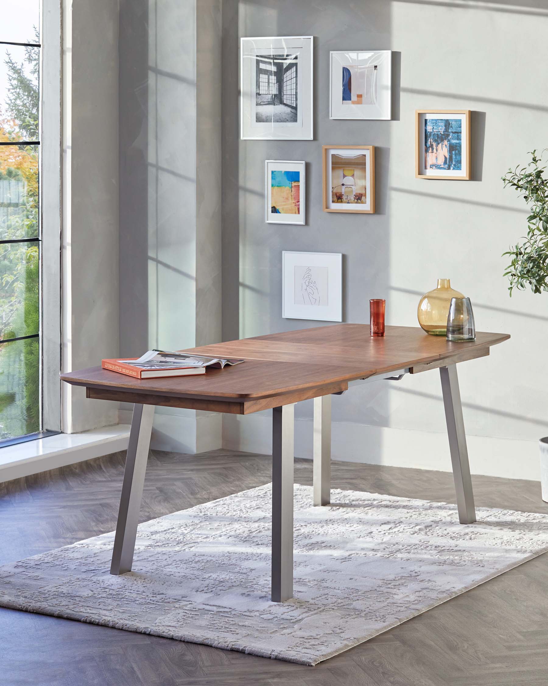 Assi Walnut Extending 6 To 8 Seater Dining Table