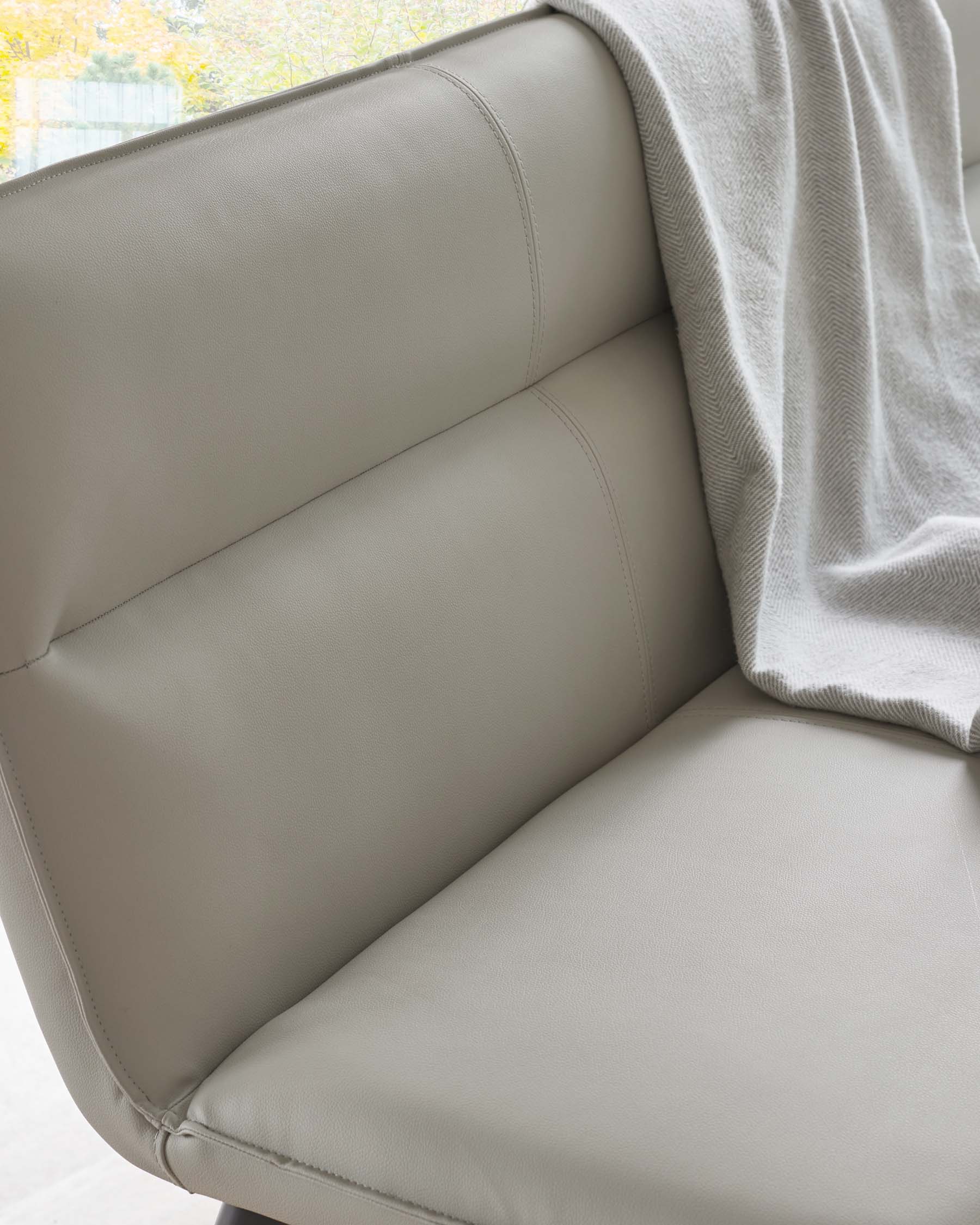 Seth light grey faux leather left hand corner 5 seater dining bench