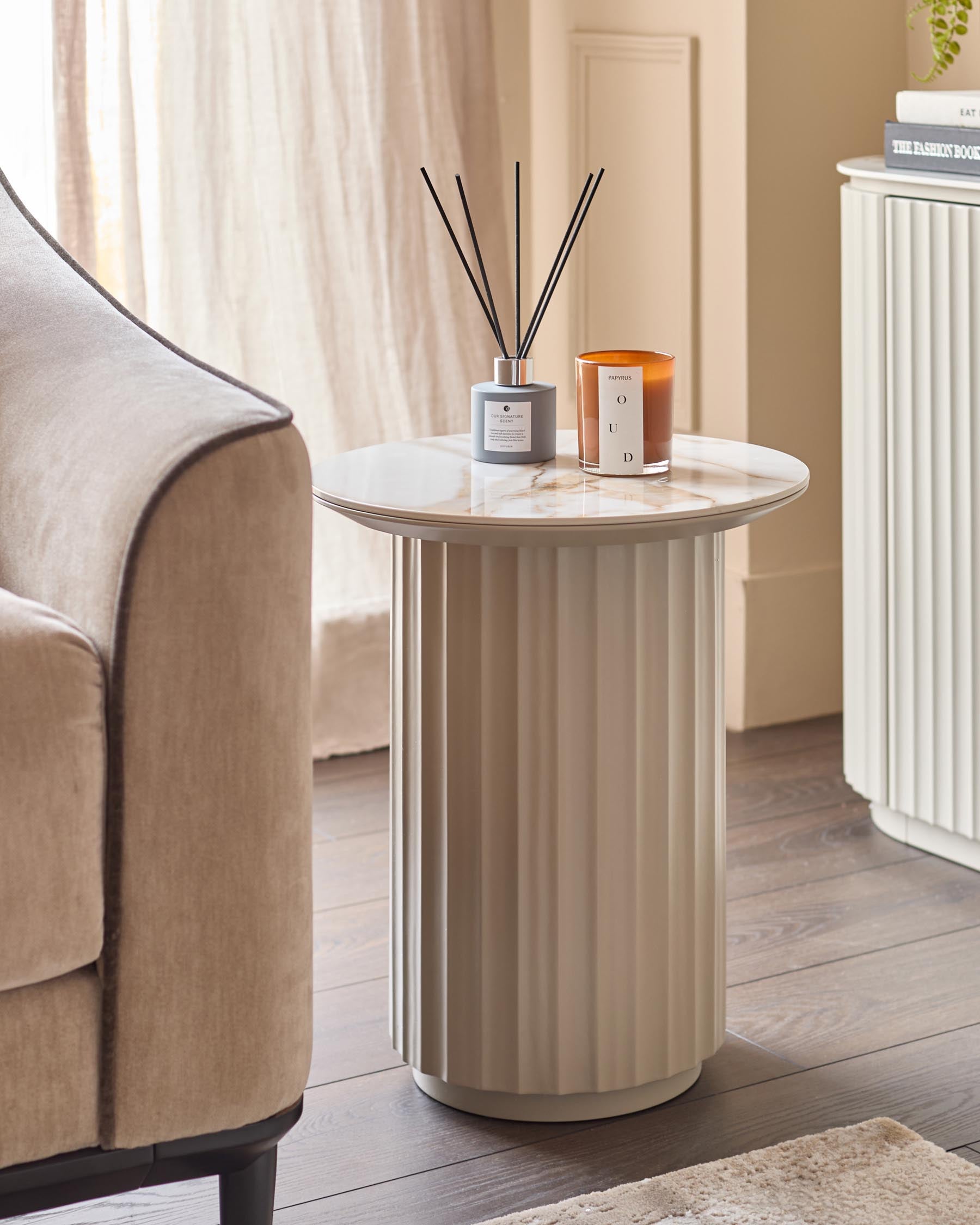 Austin natural ceramic side table