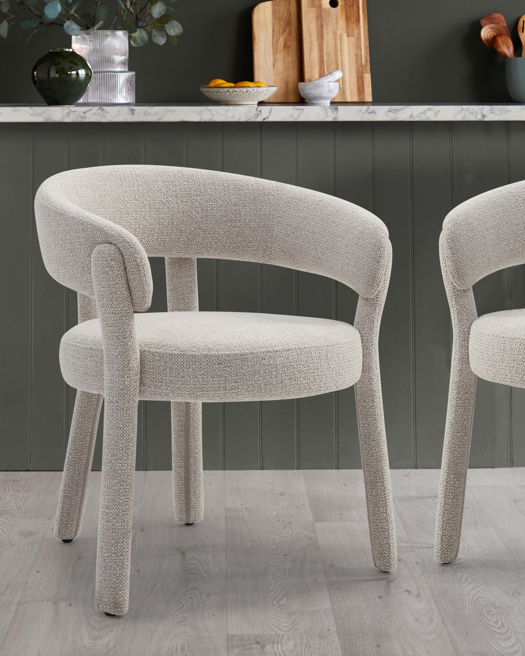 Anya natural fabric dining chair