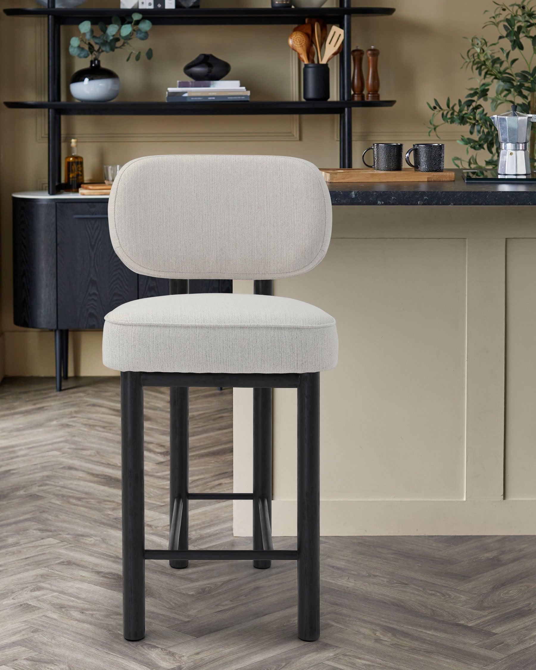 Henley ivory dual tone fabric bar stool