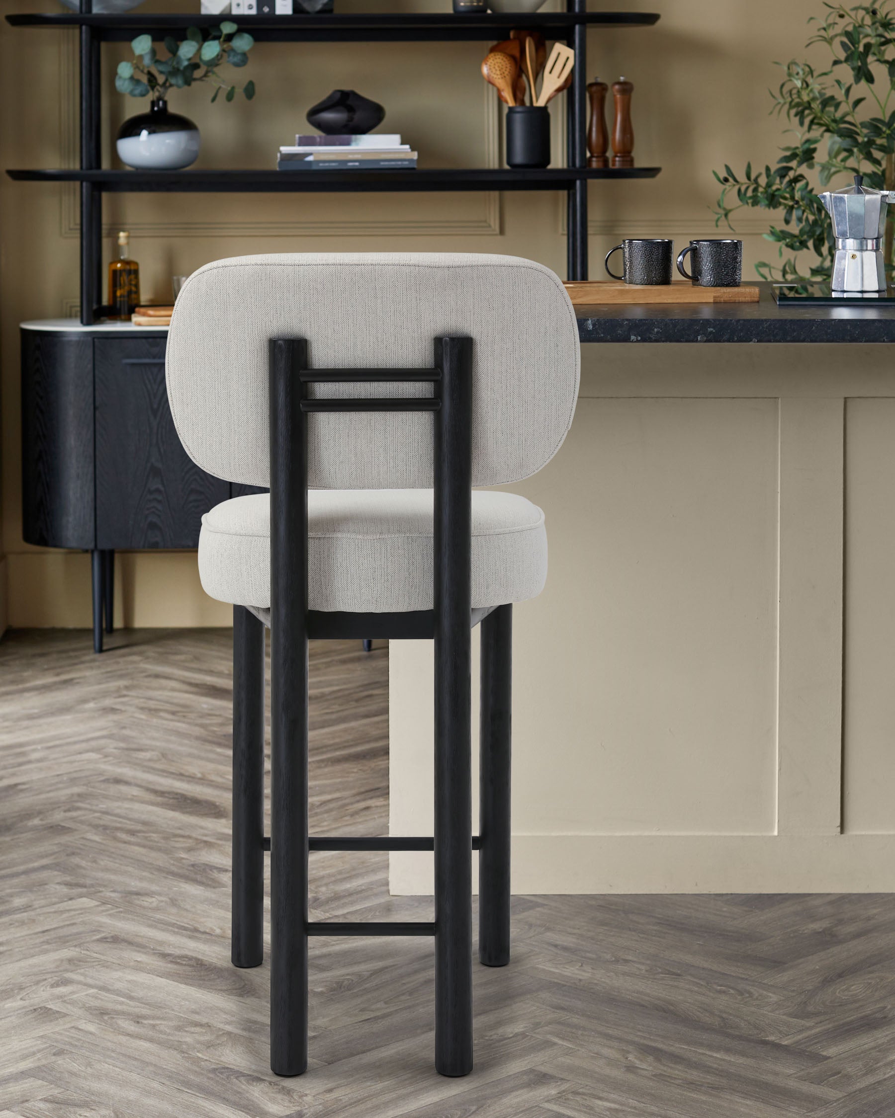 Henley ivory dual tone fabric bar stool