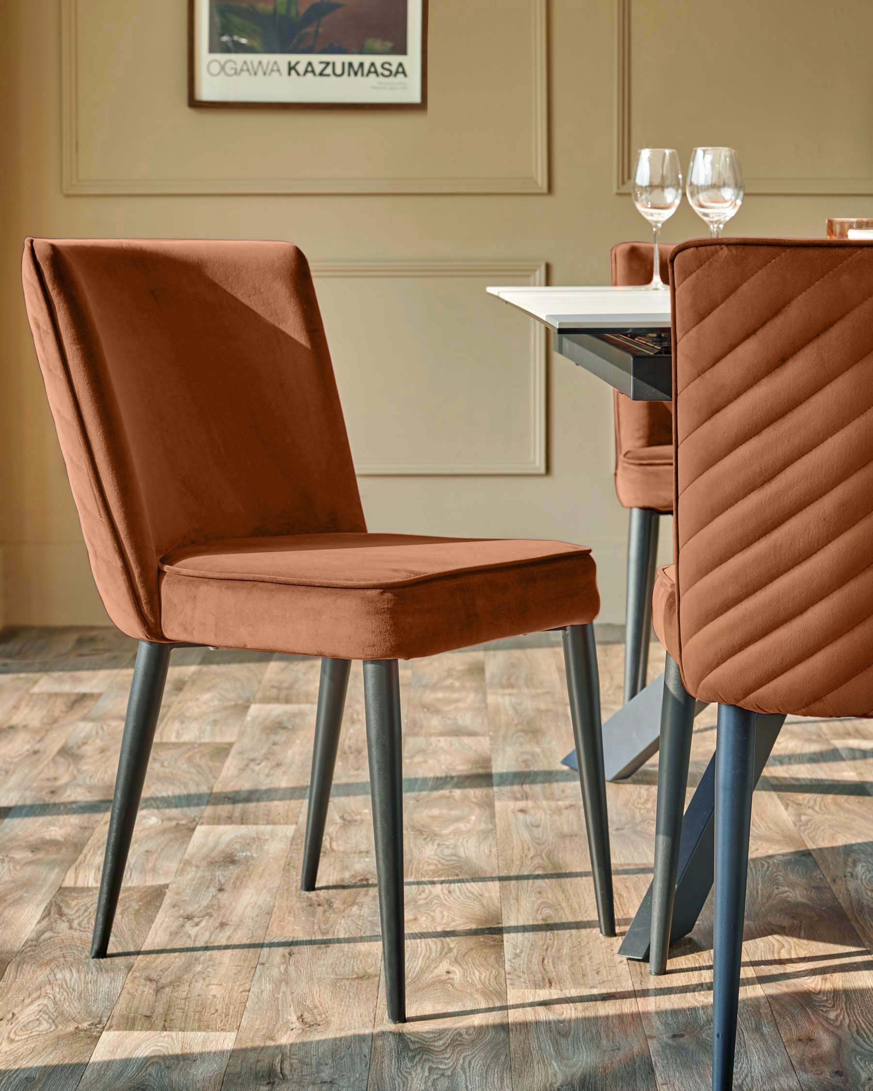 Serena Rust Velvet Dining Chair