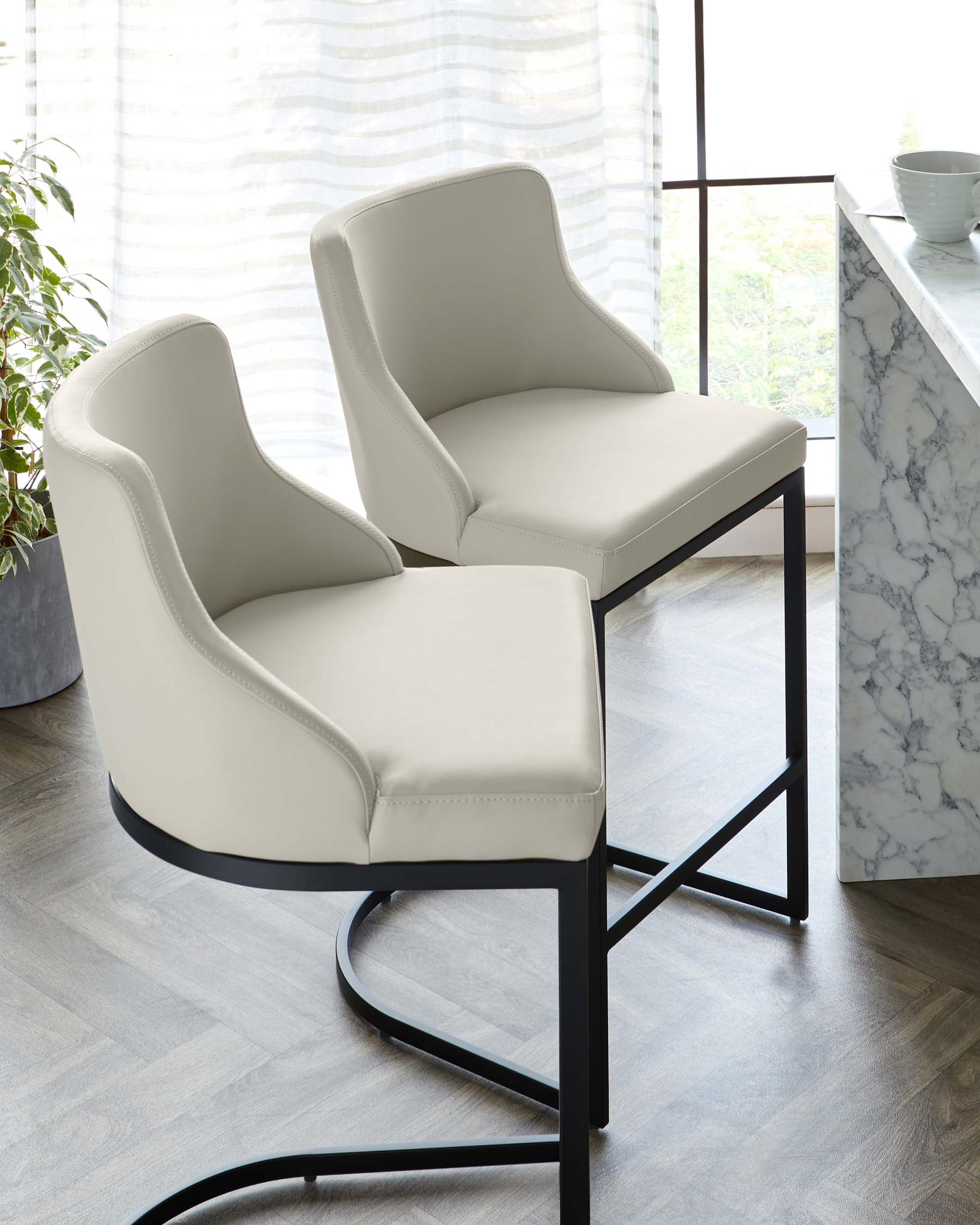Form Light Grey Faux Leather Bar Stool