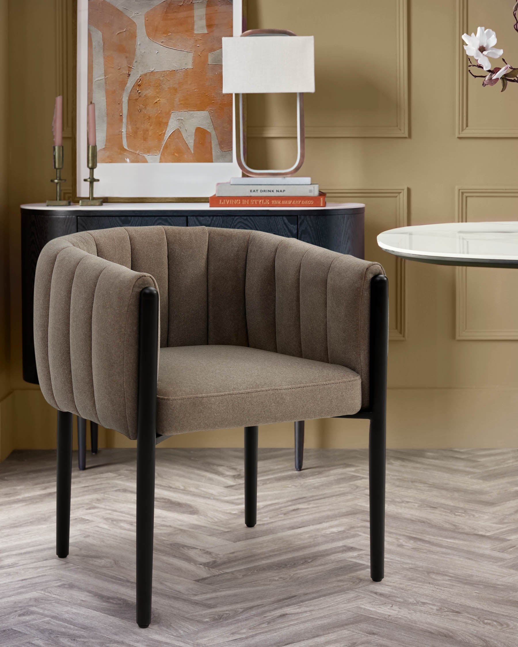 Cole mocha fabric dining chair