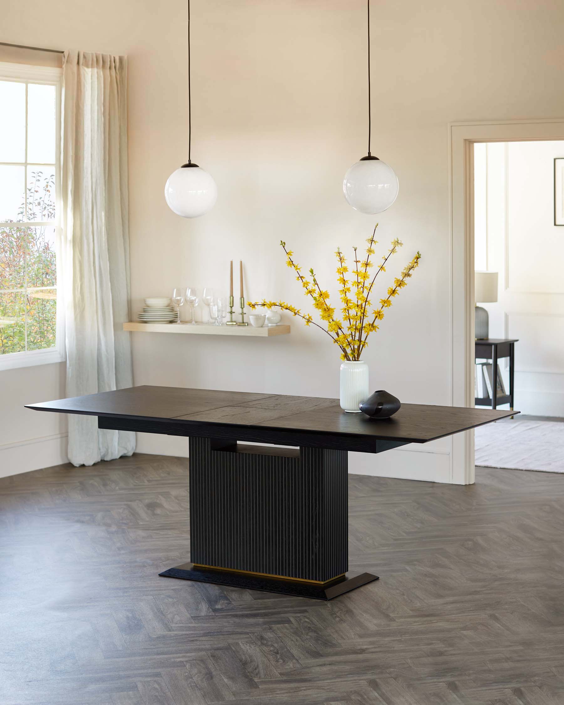 Kai Black Oak Extending 6 to 8 Seater Dining Table