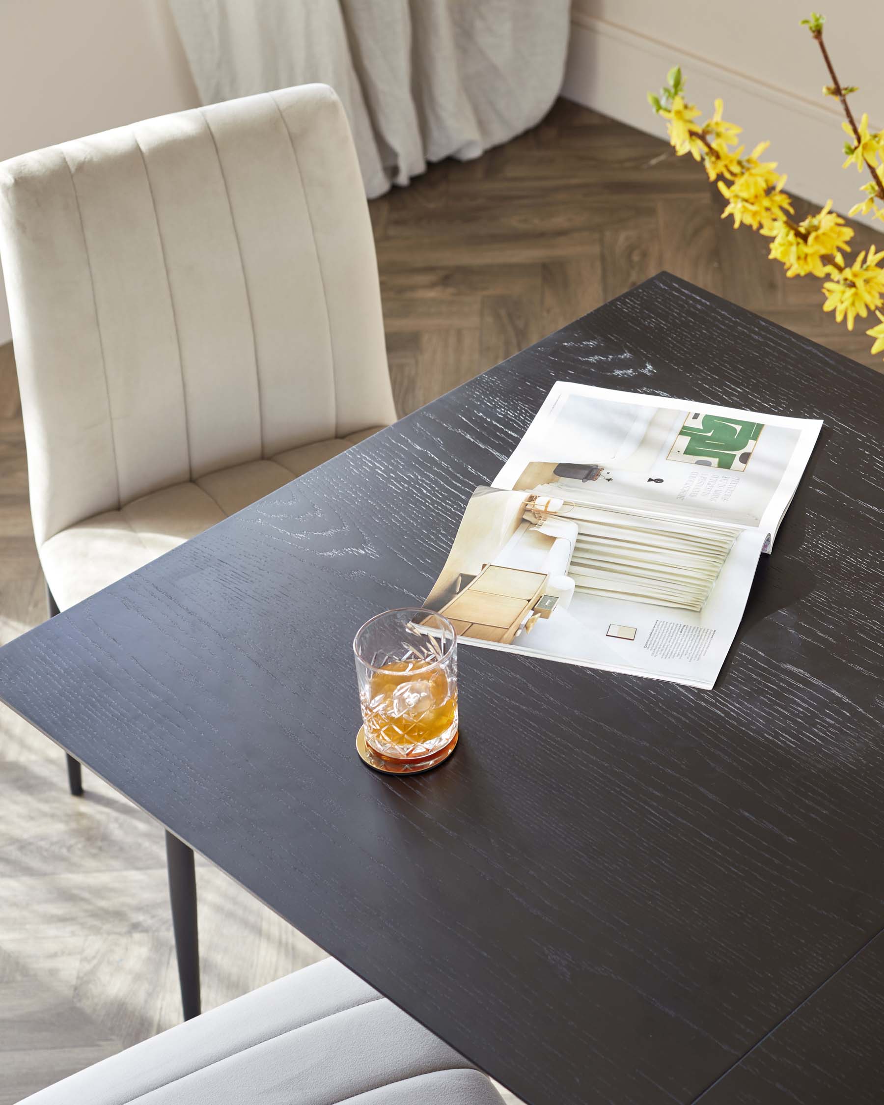Kai Black Oak Extending 6 to 8 Seater Dining Table