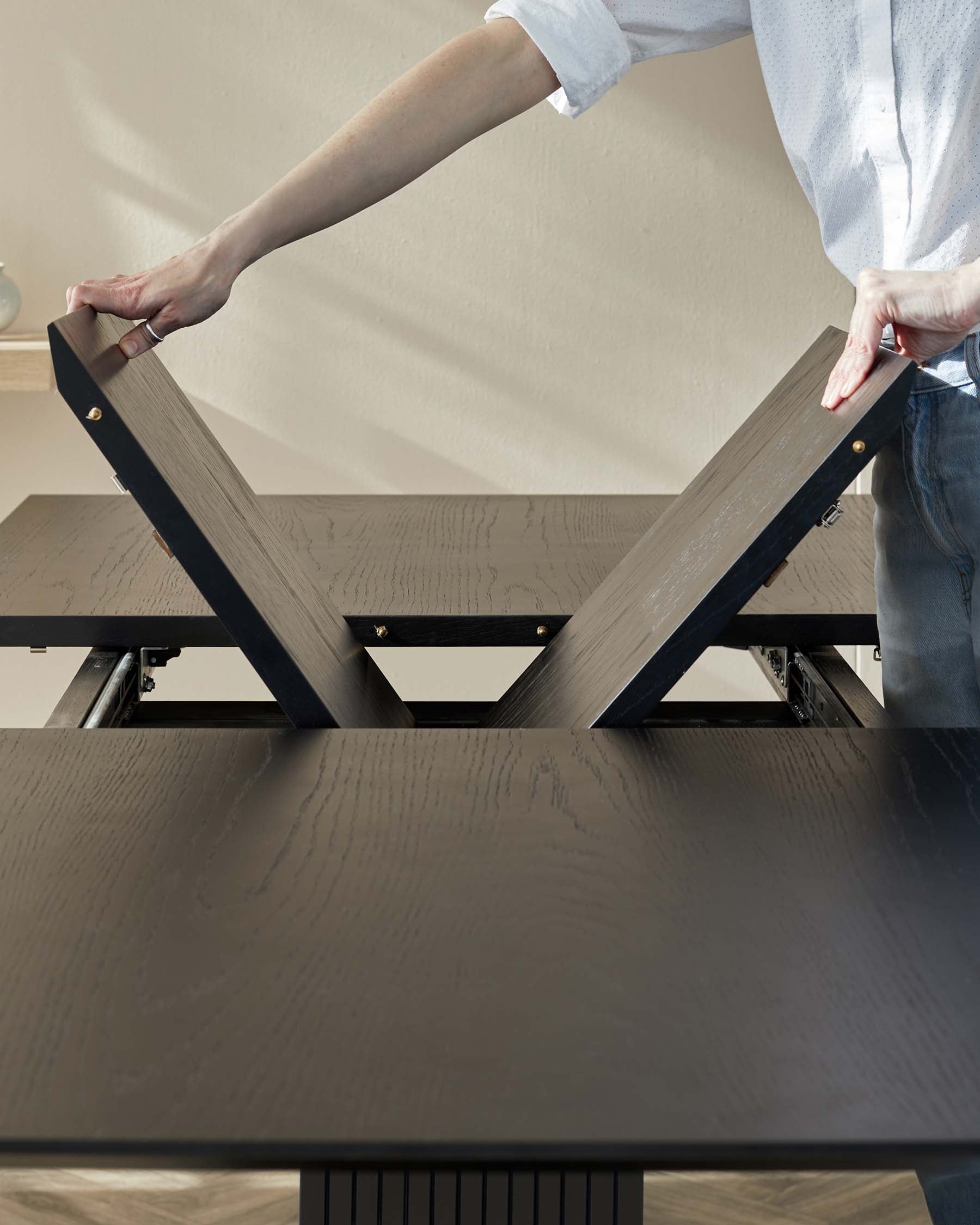 Kai Black Oak Extending 6 to 8 Seater Dining Table