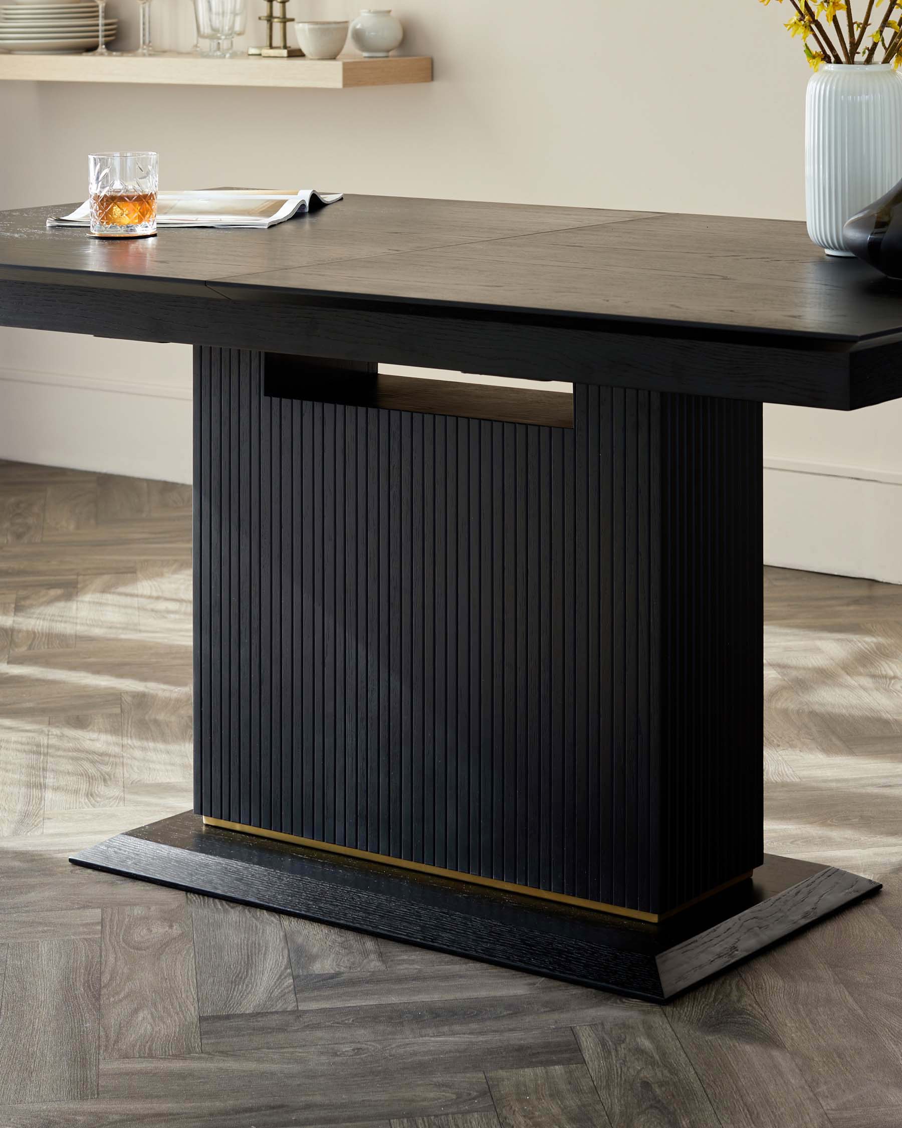 Kai Black Oak Extending 6 to 8 Seater Dining Table