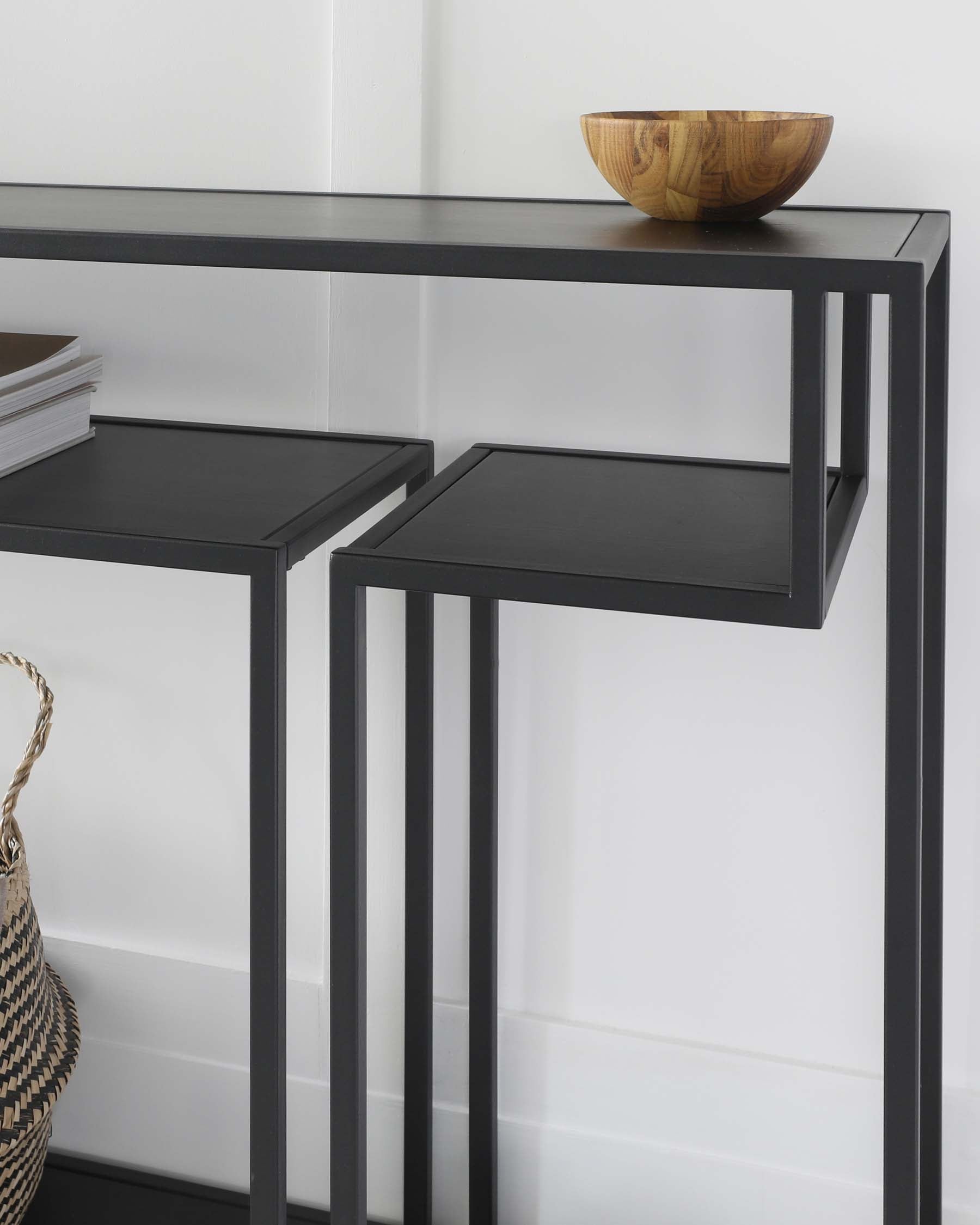 Finley Black Metal Console Table