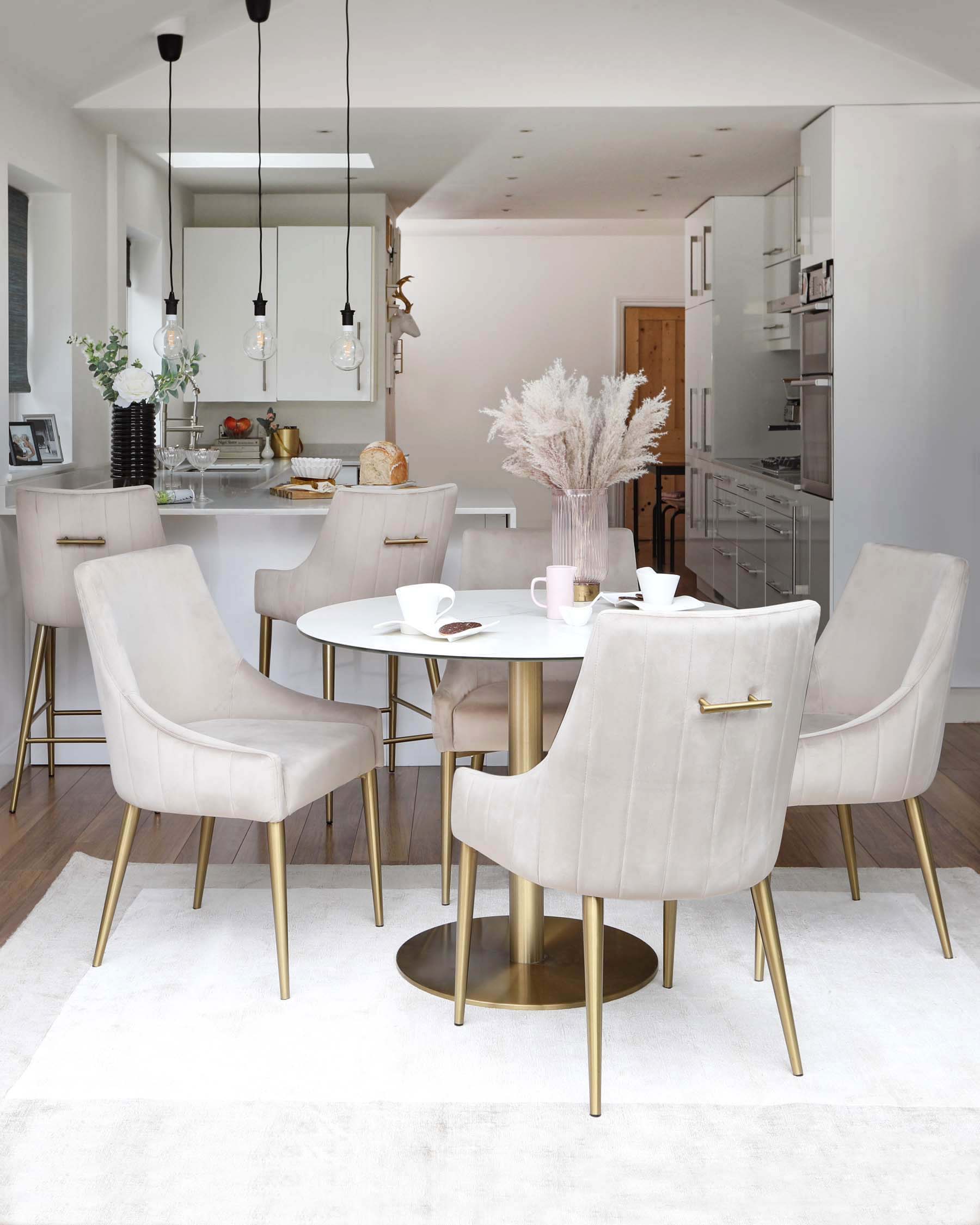 Juliana Champagne Velvet With Brushed Brass Dining Chair
