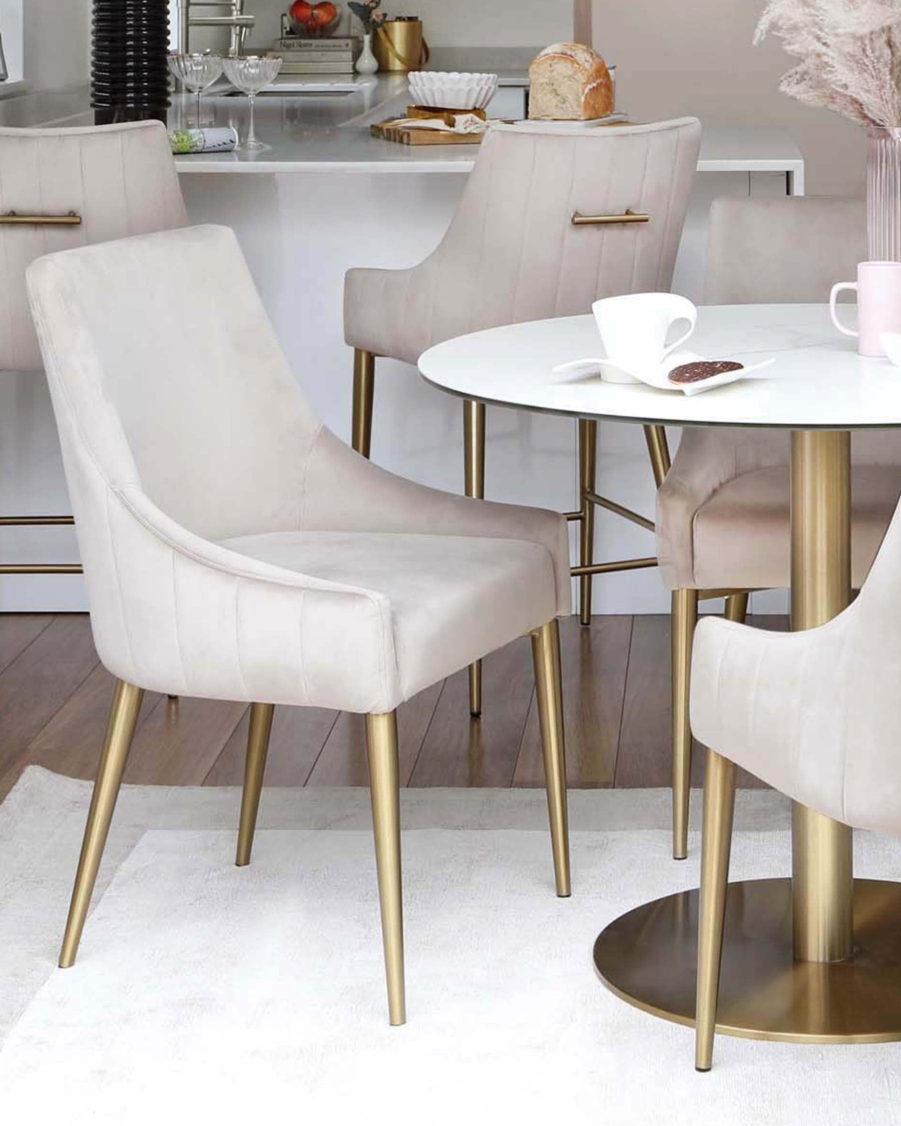 Juliana Champagne Velvet With Brushed Brass Dining Chair