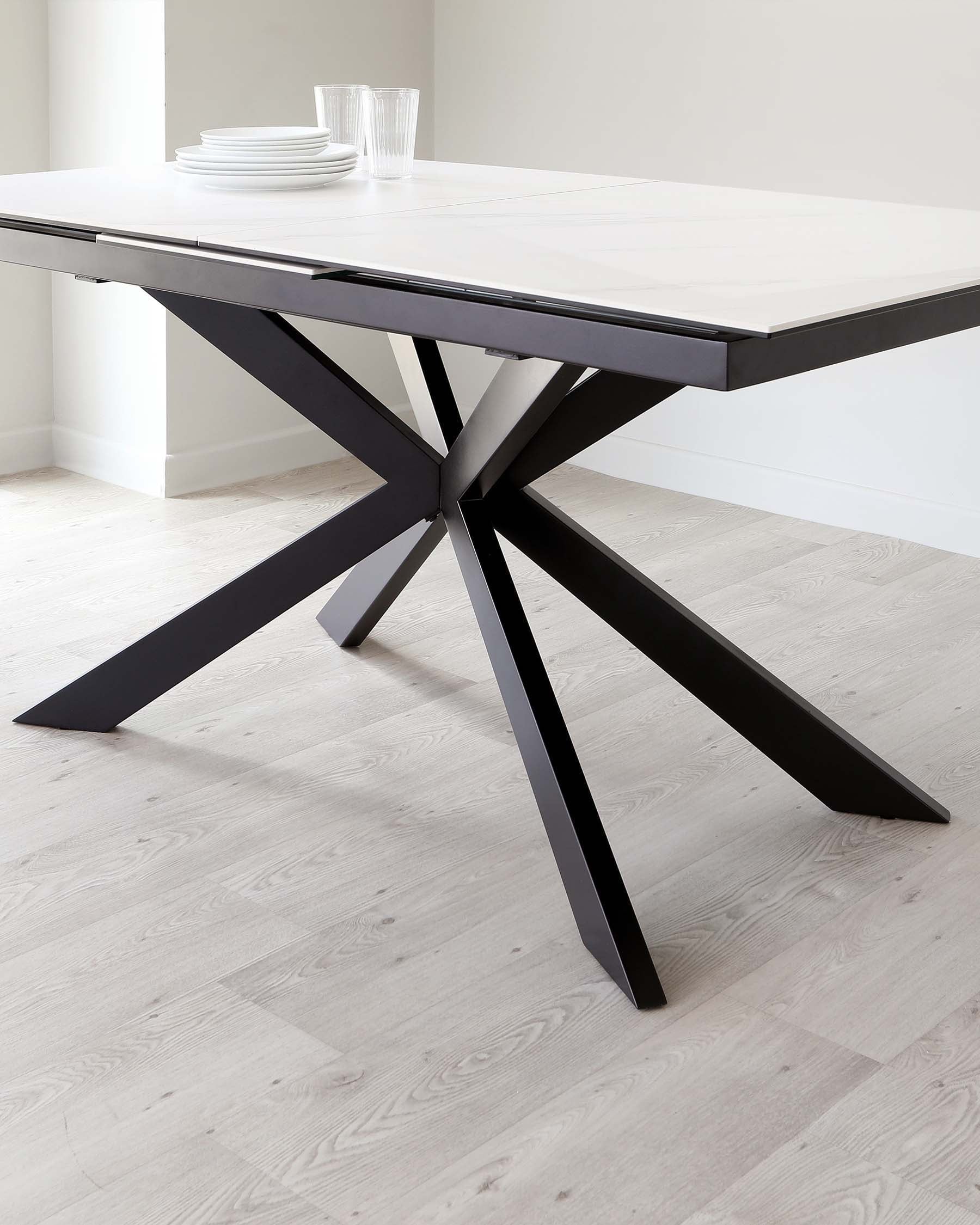 Hayden White Marbled Ceramic Extending 6 To 8 Seater Dining Table