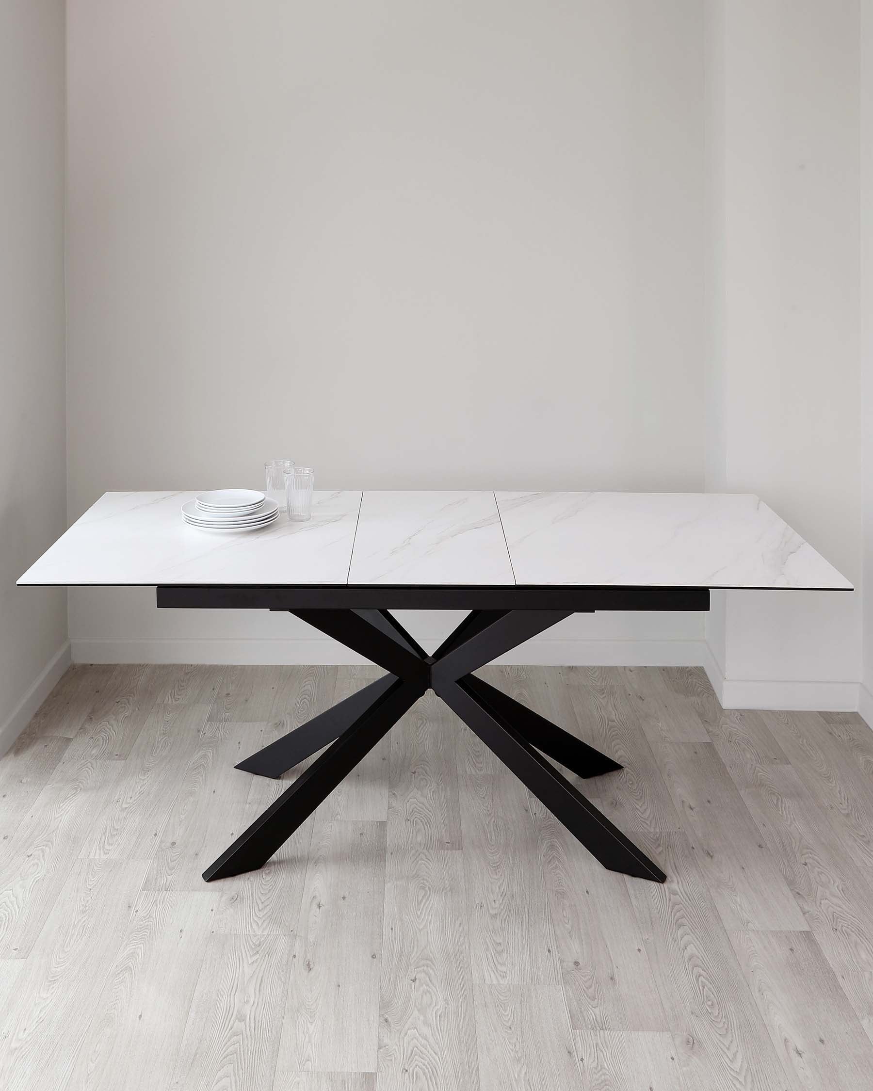 Hayden White Marbled Ceramic Extending 6 To 8 Seater Dining Table
