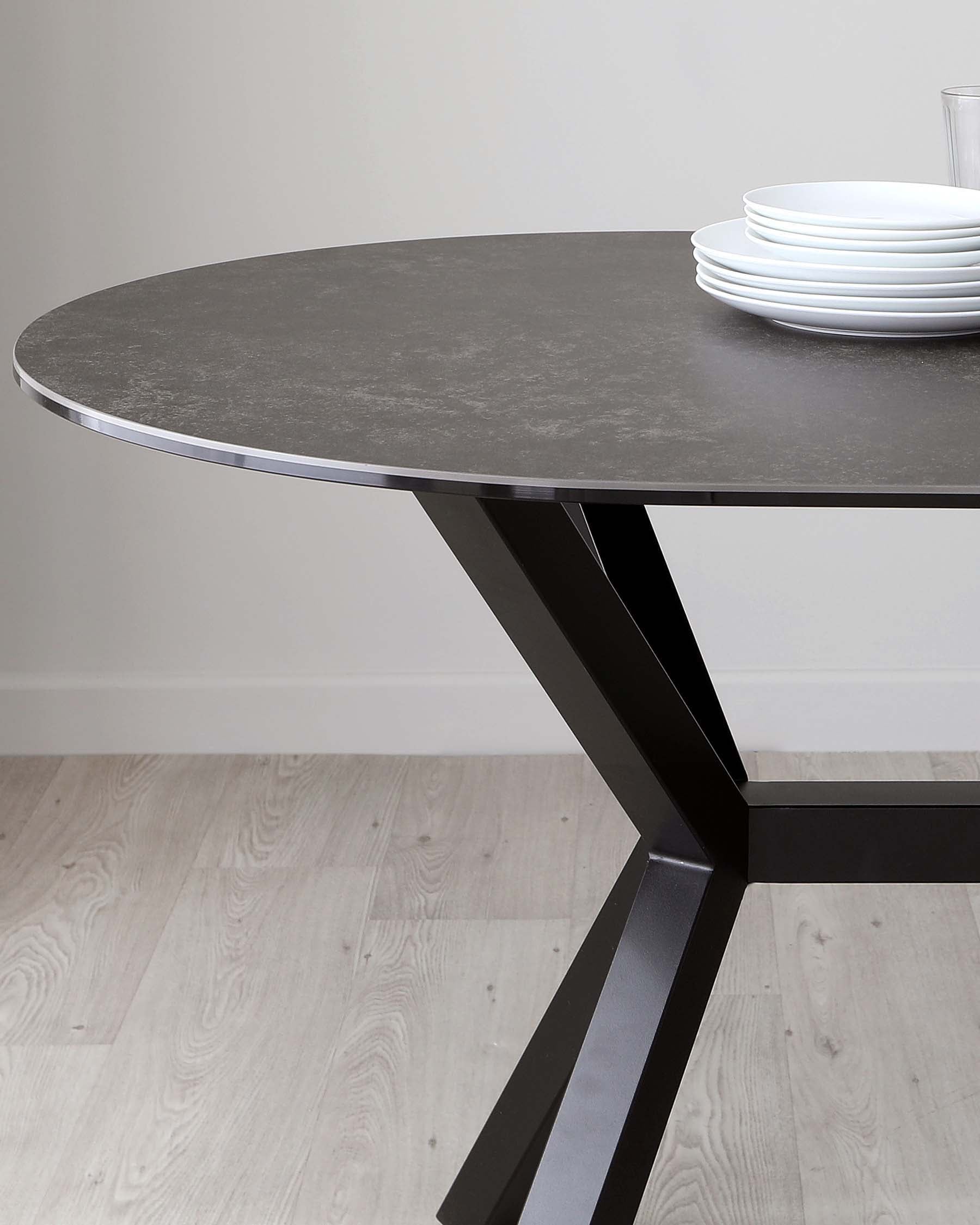 Orwell Dark Grey Ceramic Dining 6 Seater Table
