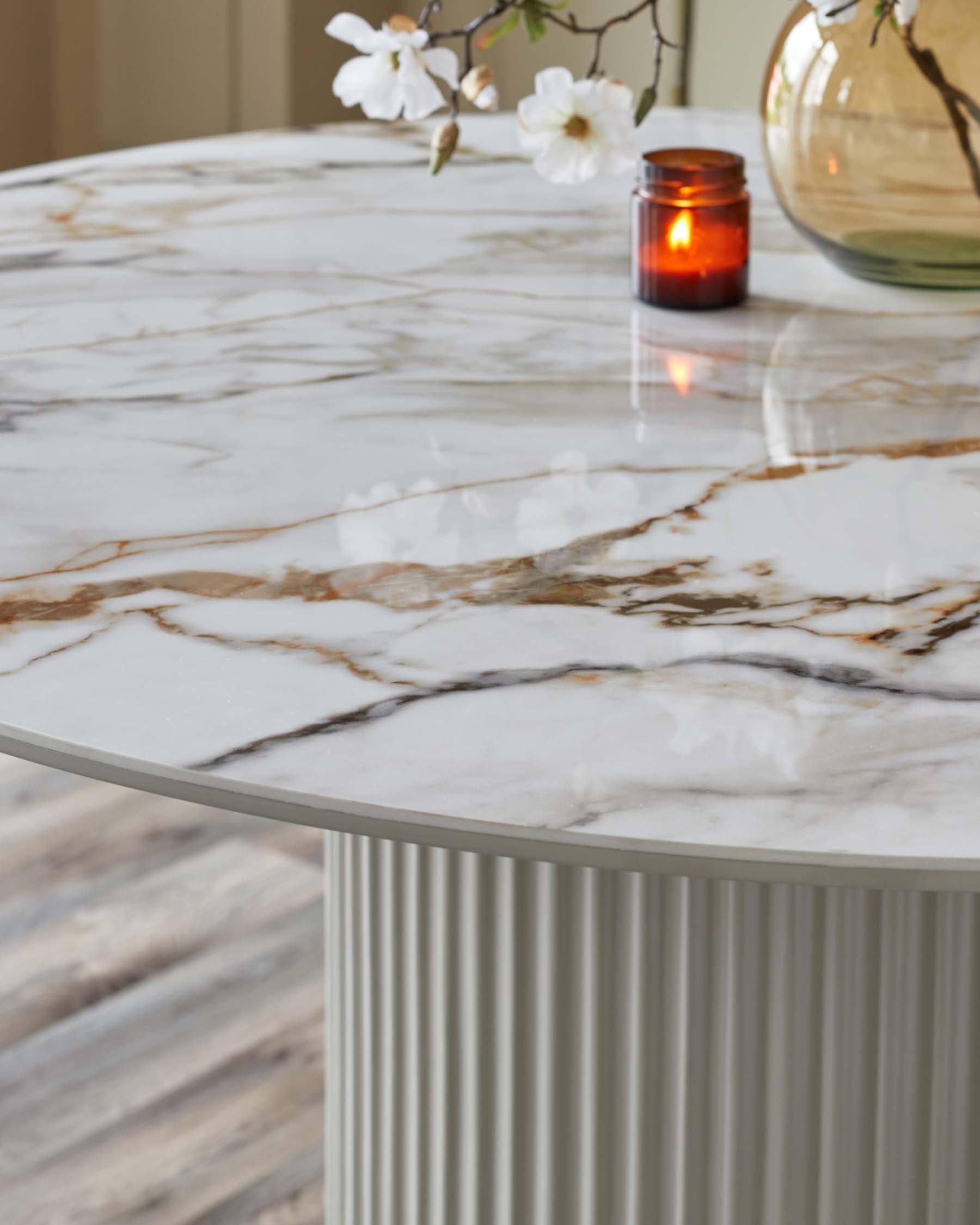 Austin natural ceramic 6 seater dining table