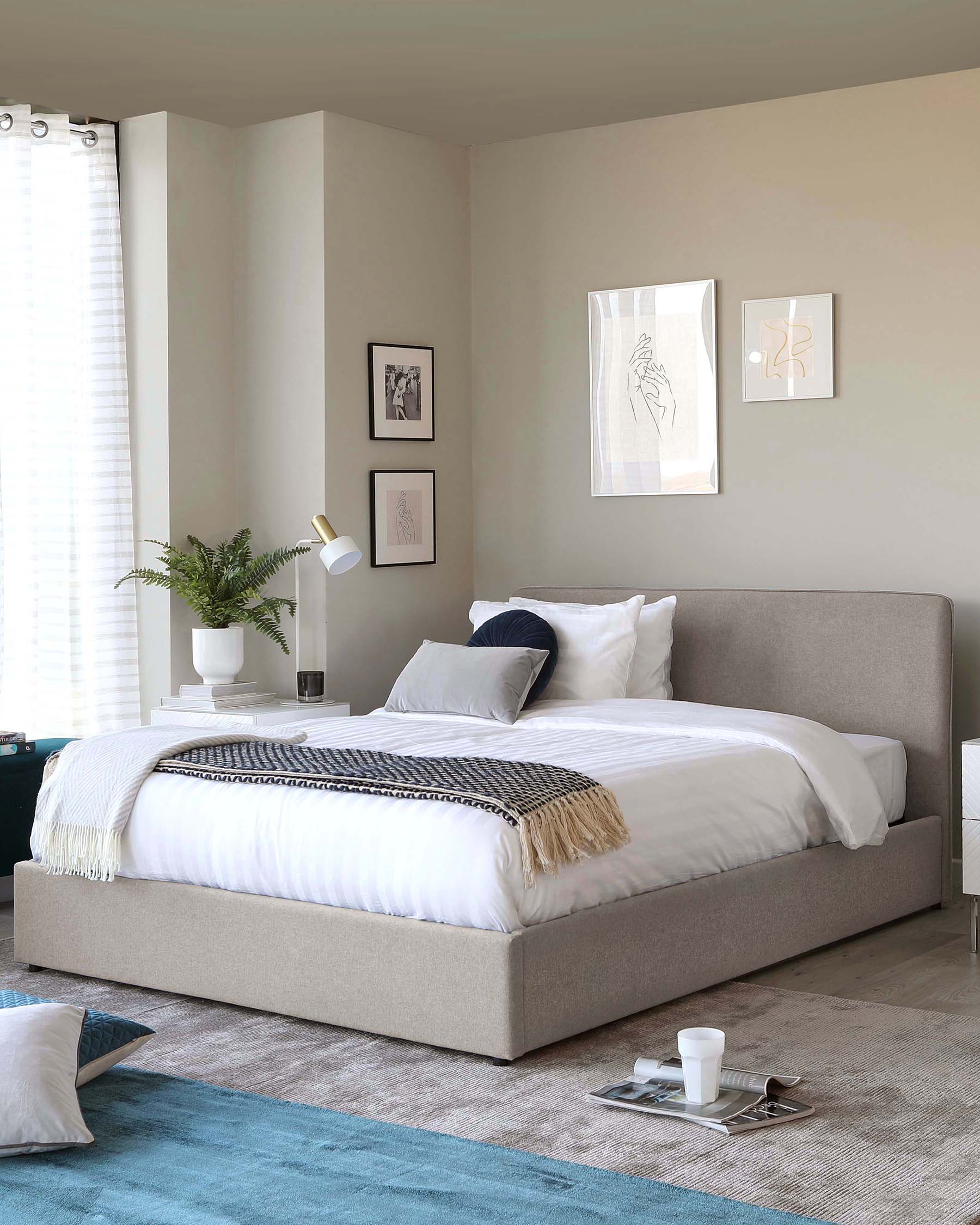 Turin Grey Fabric Double Ottoman Storage Bed
