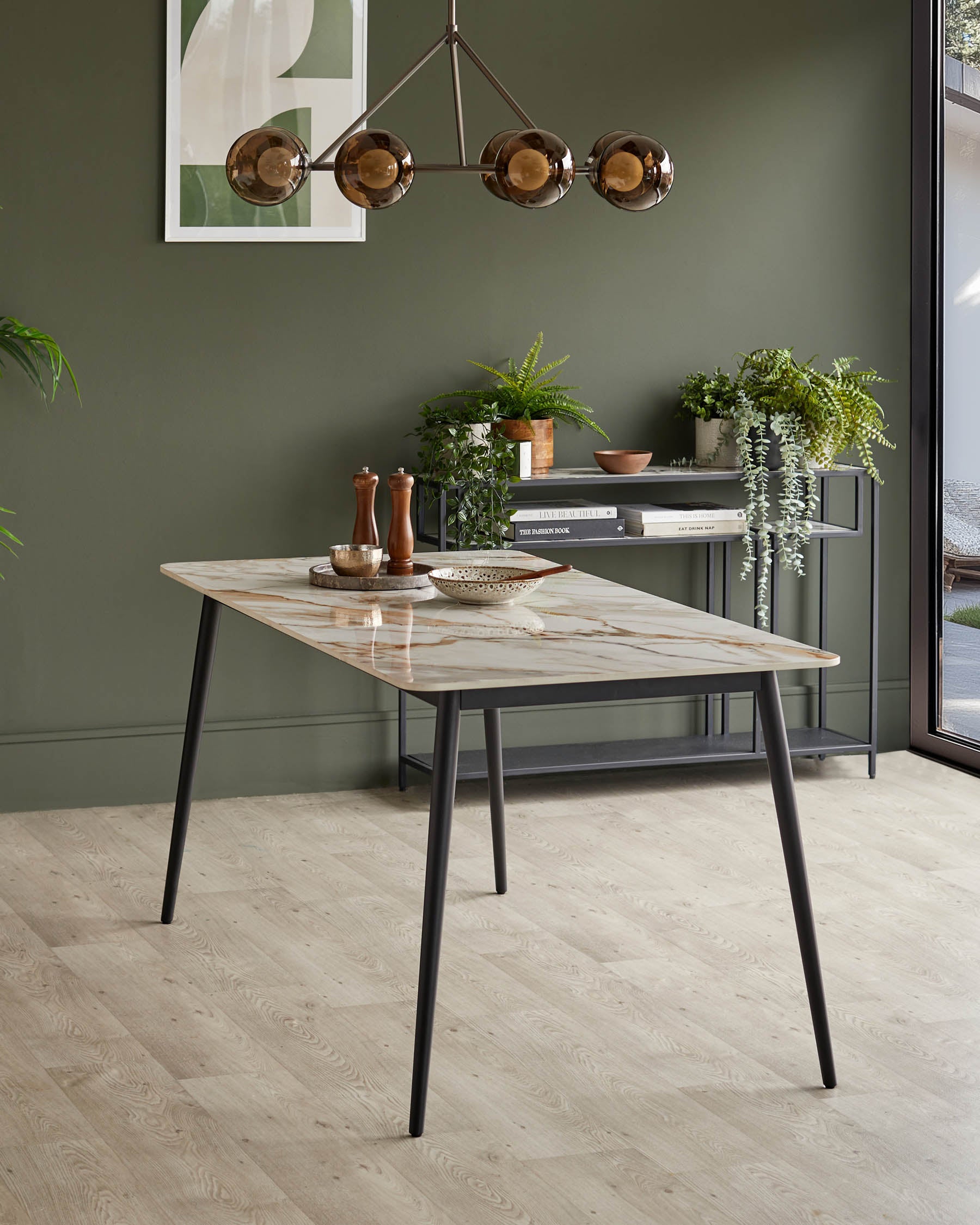 Oslo natural ceramic 6 seater dining table