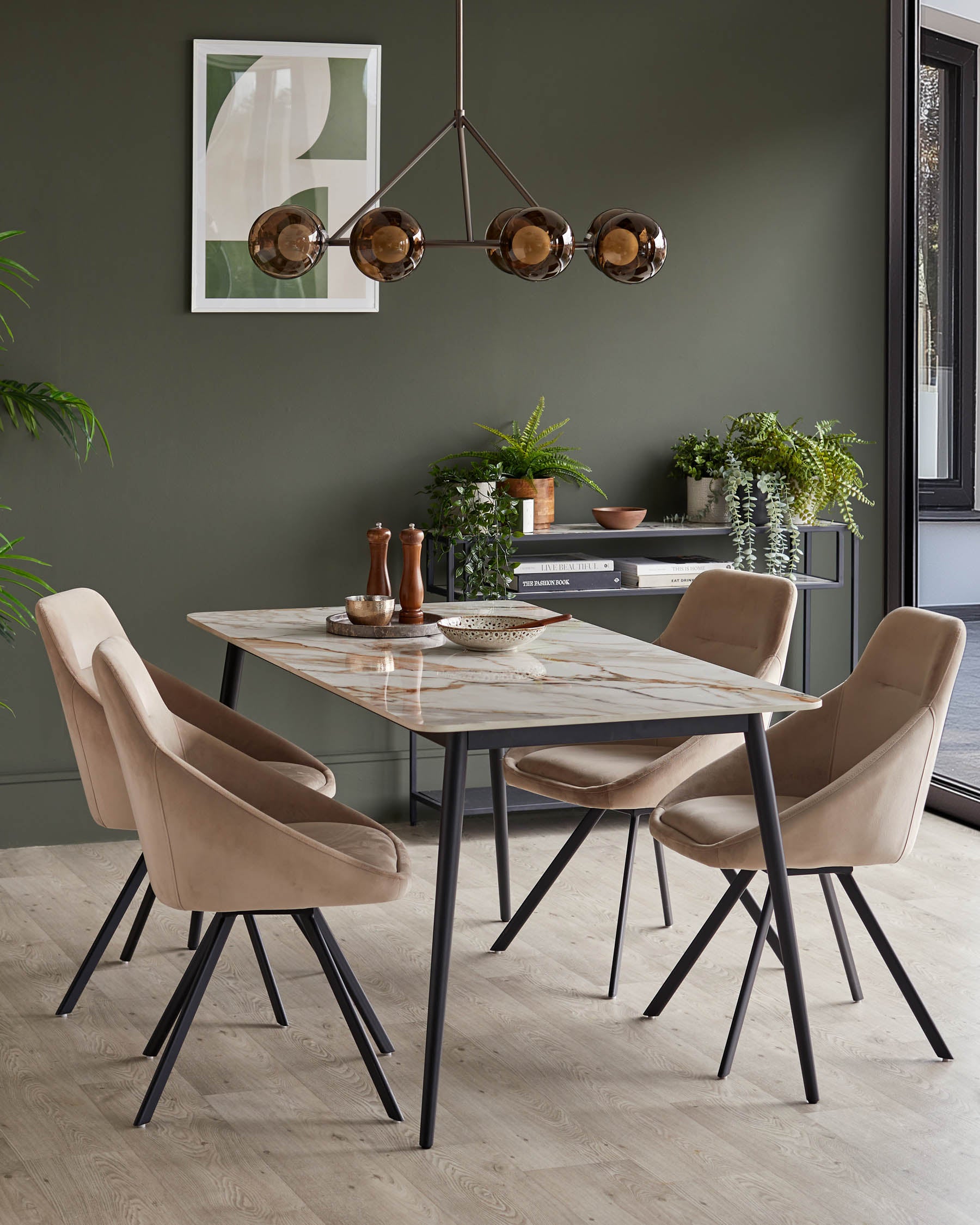 Oslo natural ceramic 6 seater dining table