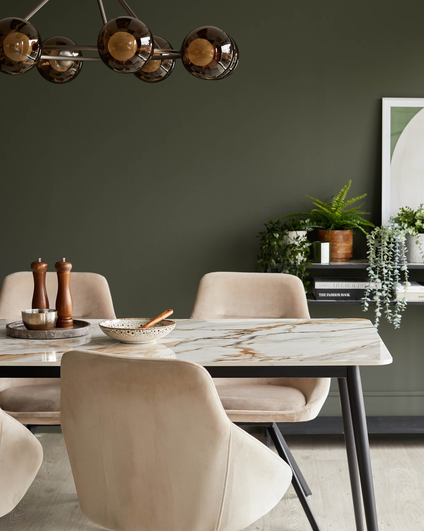 Oslo natural ceramic 6 seater dining table