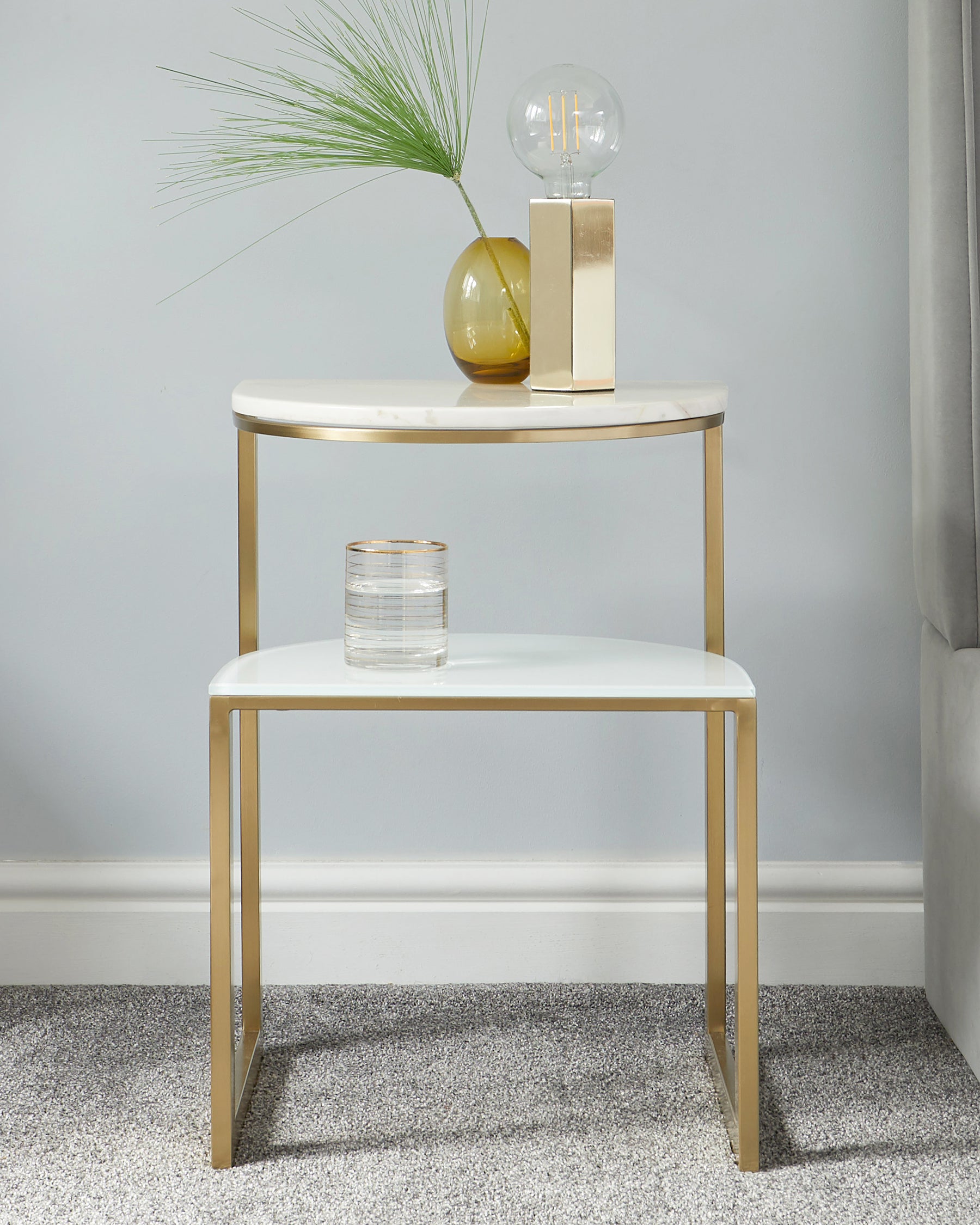 Demi white marble side table