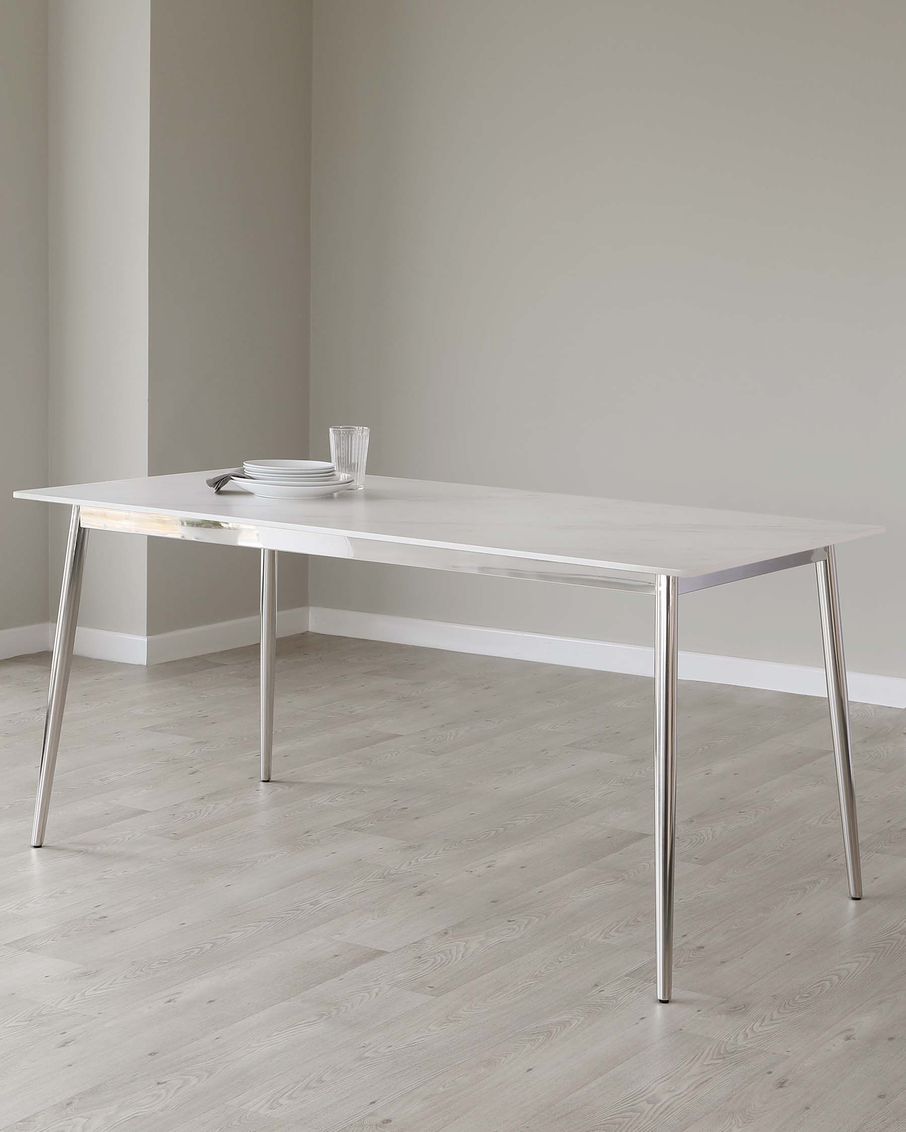 Oslo White Marbled Ceramic 6 Seater Dining Table