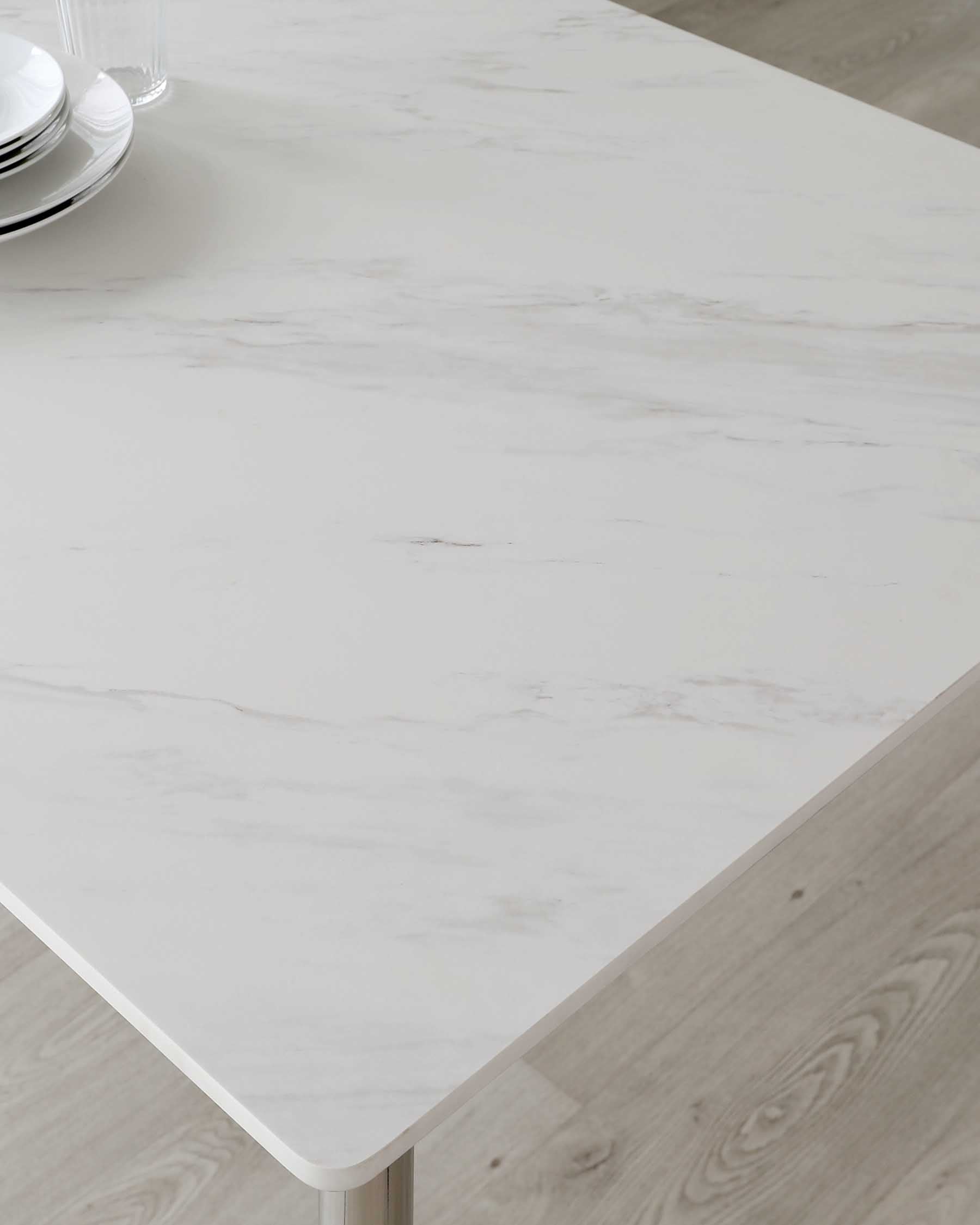 Oslo White Marbled Ceramic 6 Seater Dining Table