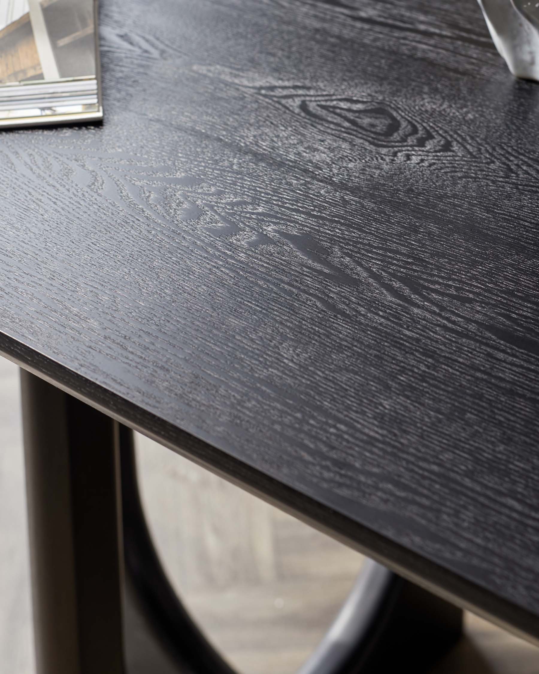Orlan 8 Seater Fixed Dining Table Black Ash