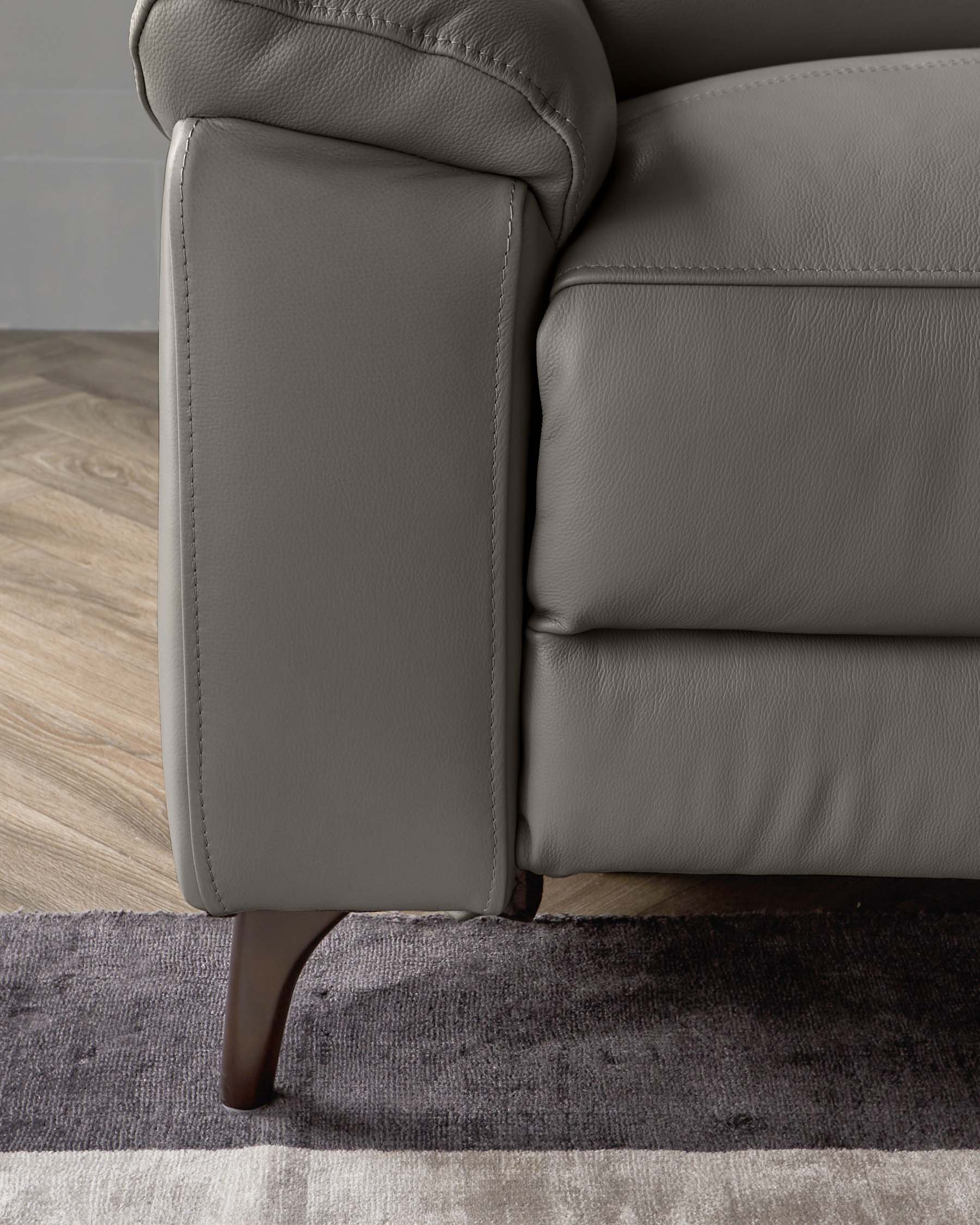 Serene Dark Grey Leather 2 Seater Recliner Sofa