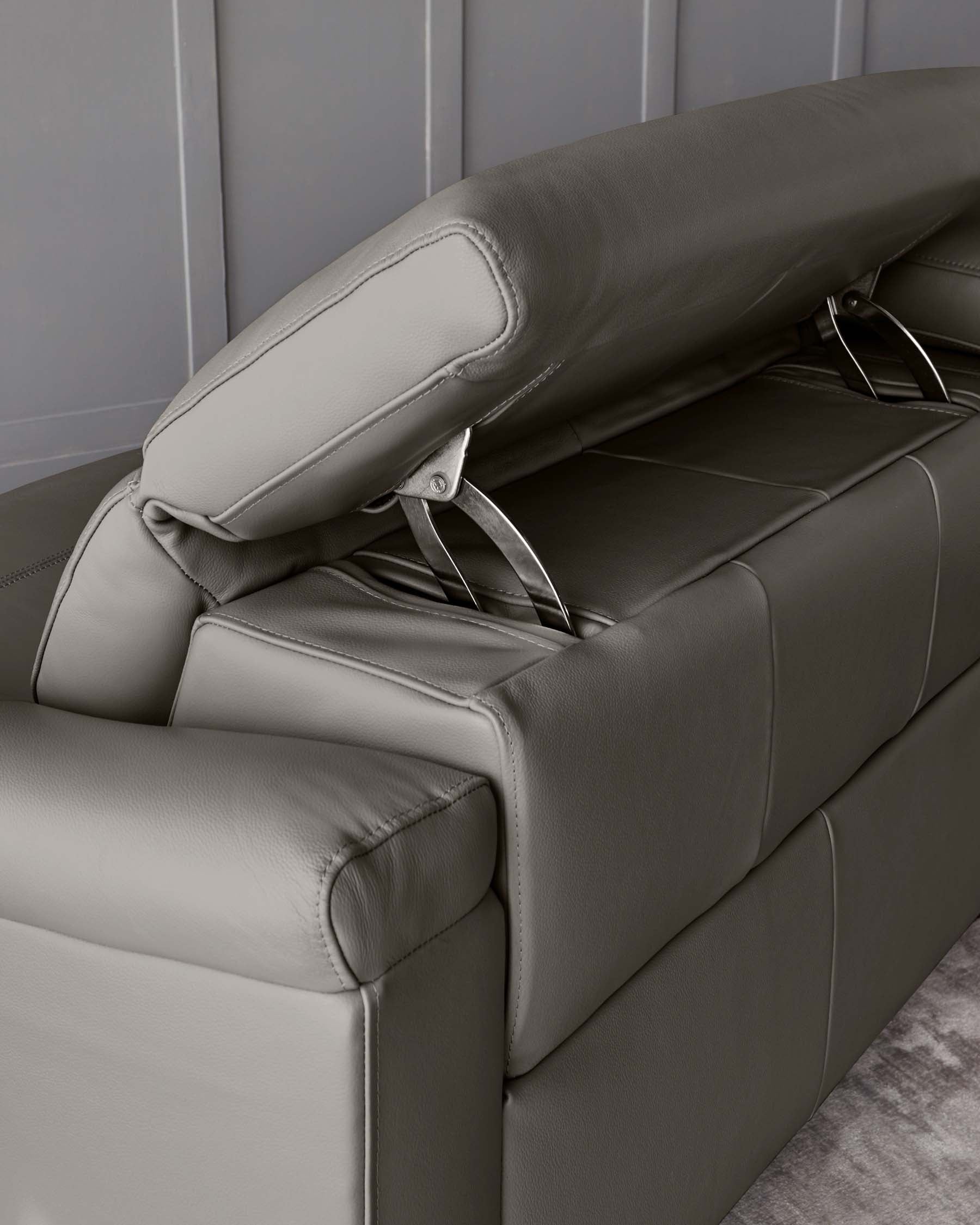 Serene Dark Grey Leather 2 Seater Recliner Sofa