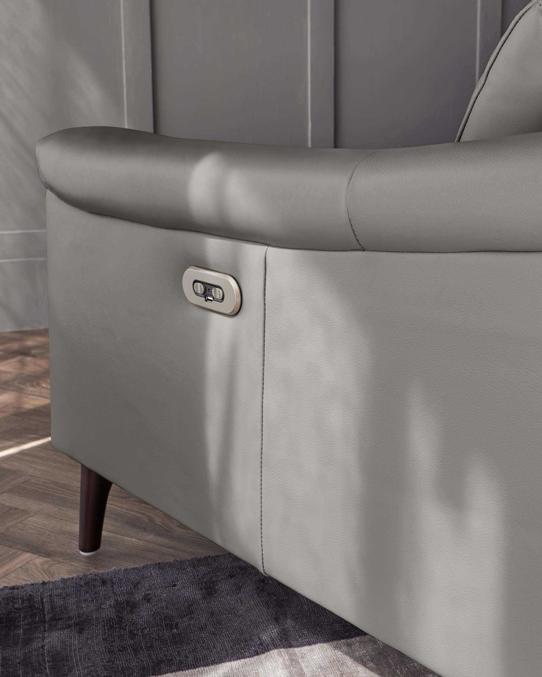 Serene Dark Grey Leather 2 Seater Recliner Sofa