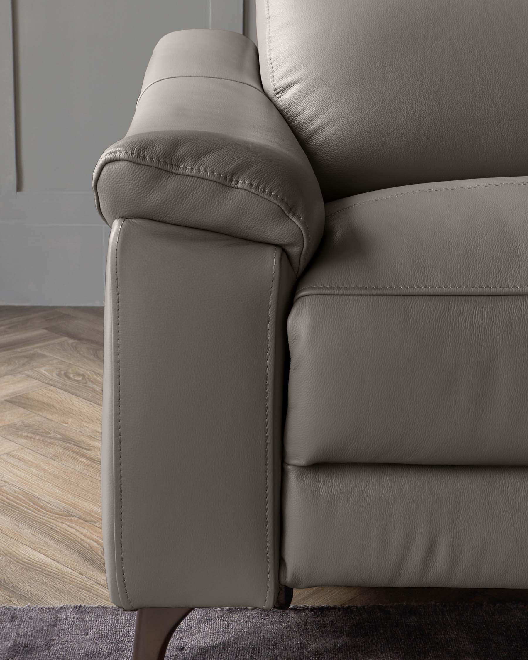 Serene Dark Grey Leather 2 Seater Recliner Sofa