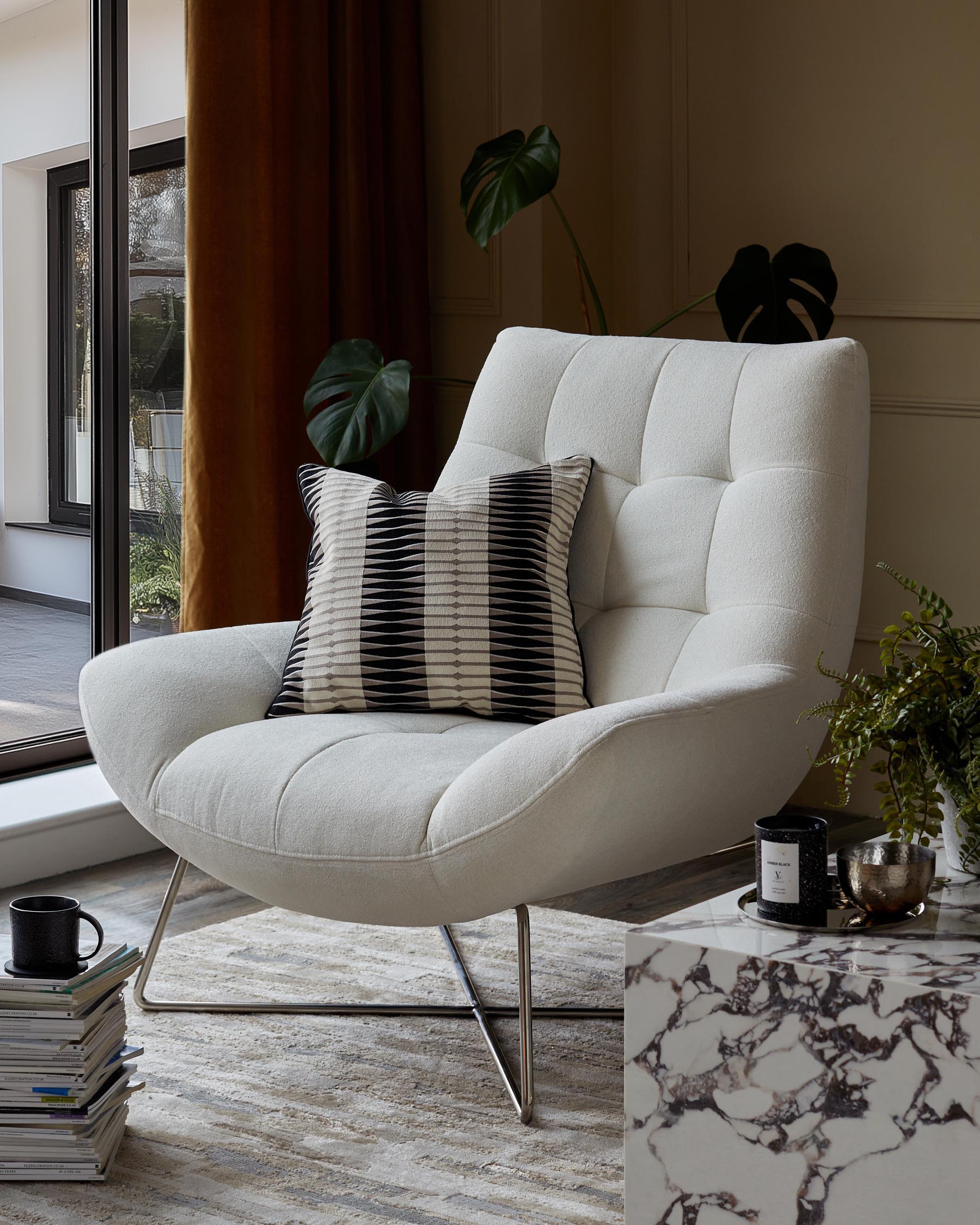 Canio Ivory Boucle Accent Chair
