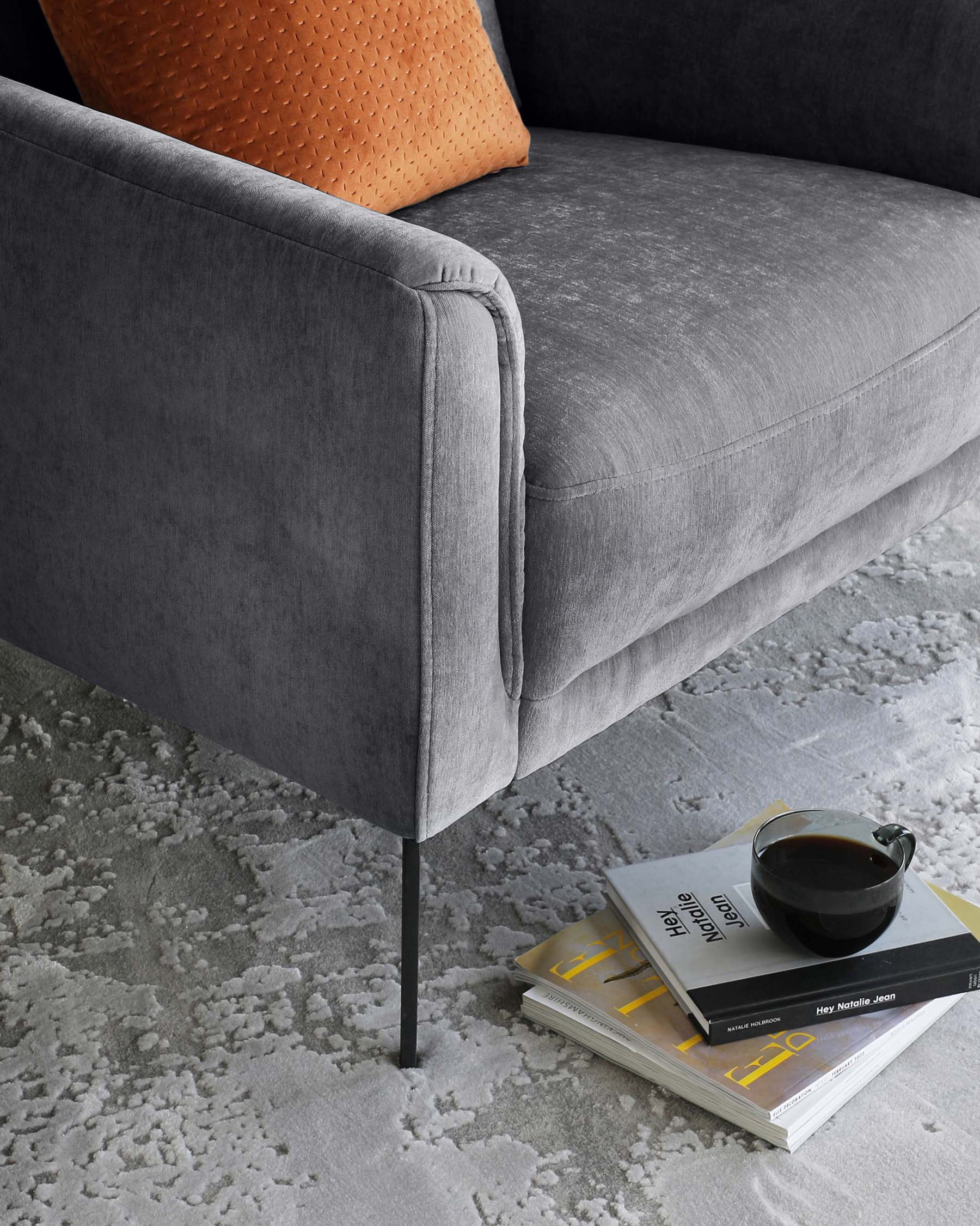 Brooks Dark Grey Fabric Armchair