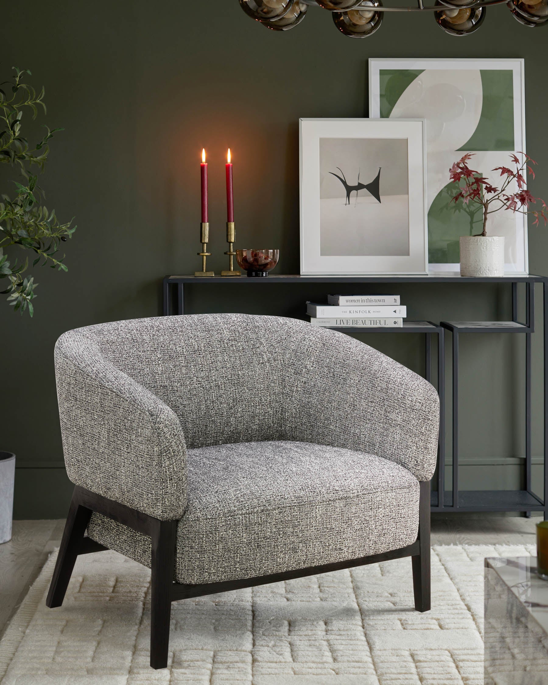 Parker grey fabric accent chair